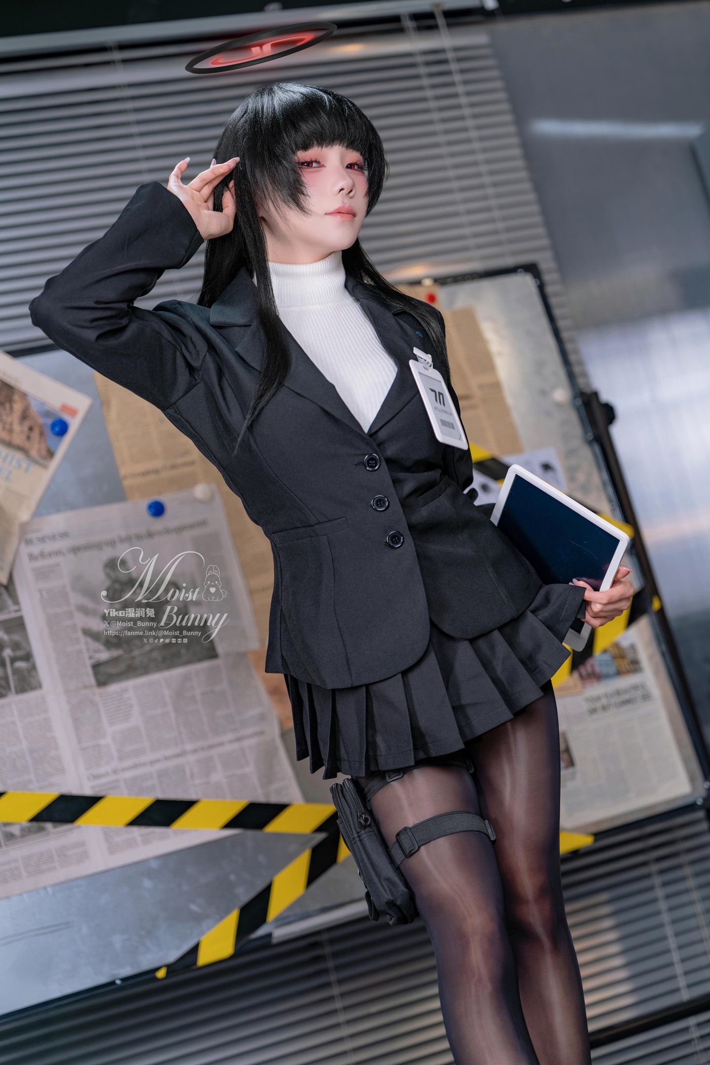 '[cosplay] Nhân vật thỏ Nian Nian Tuan Zi - Tương tác với Thỏ Nương: Khí chất Thỏ Nương hòa quyện vào nhân vật, không khí lạnh lùng dưới kiểu dáng giày cao gót đen 94P2V'