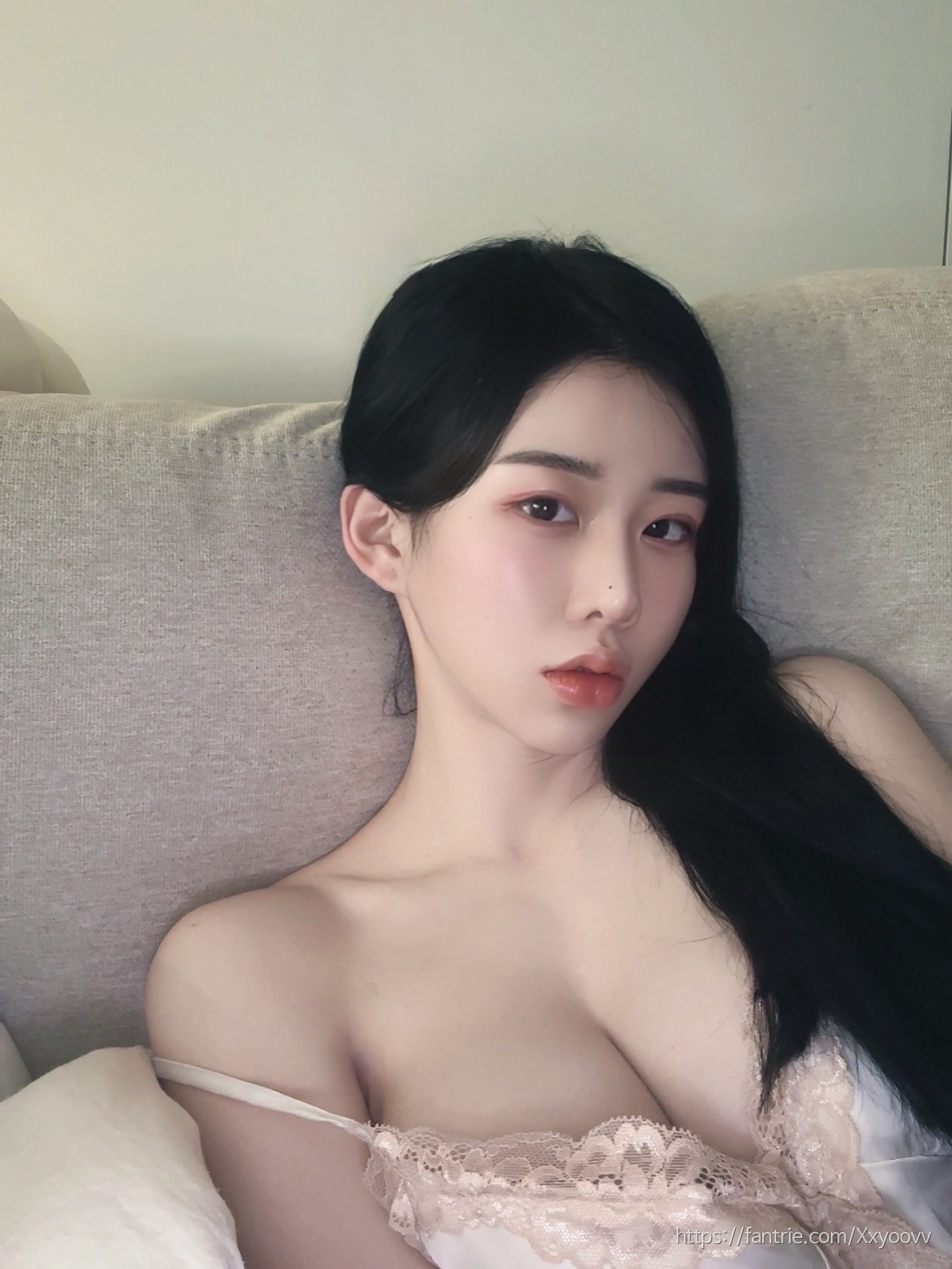 [私房] 묘정 - Slíp: Váy ngủ ren tạo không gian riêng tư dịu dàng, cảm giác thiếu nữ trưởng thành và chi tiết nổi bật 56P7V