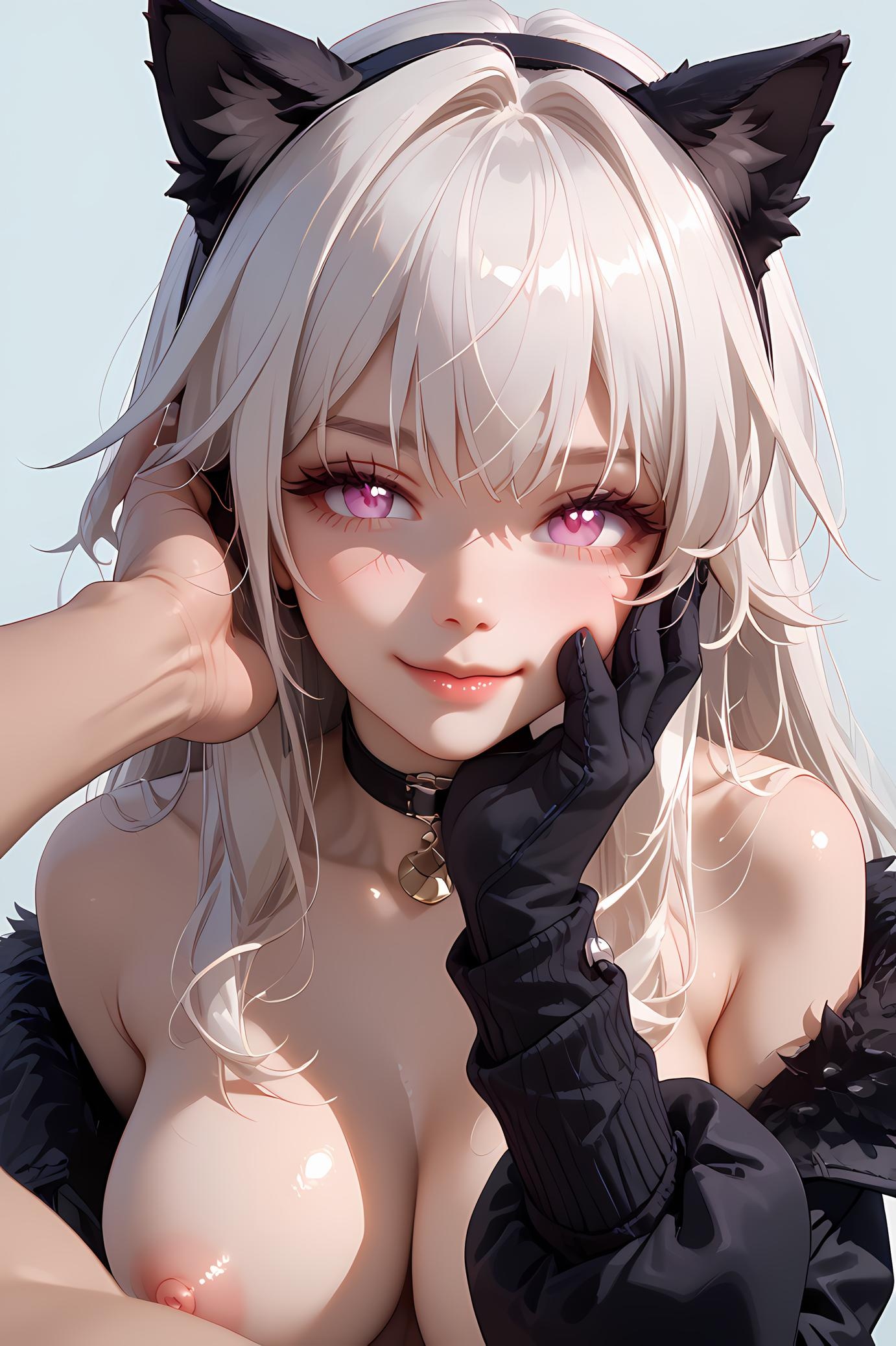 Cô Gái Anime Tạo Ra Bởi AI - 崩坏星穹铁道 克拉拉: Tóc Trắng, Đồ Bơi Đen, Ngực Khủng 41P