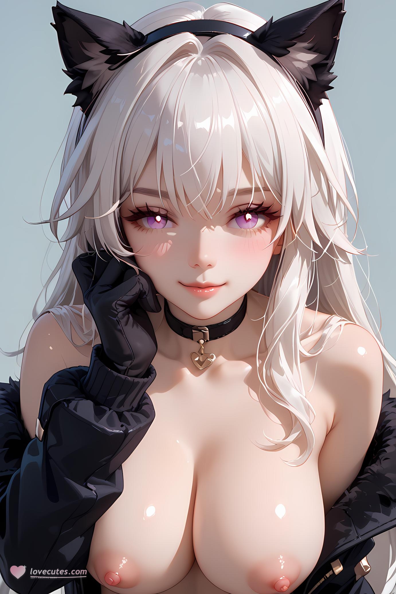 Cô Gái Anime Tạo Ra Bởi AI - 崩坏星穹铁道 克拉拉: Tóc Trắng, Đồ Bơi Đen, Ngực Khủng 41P