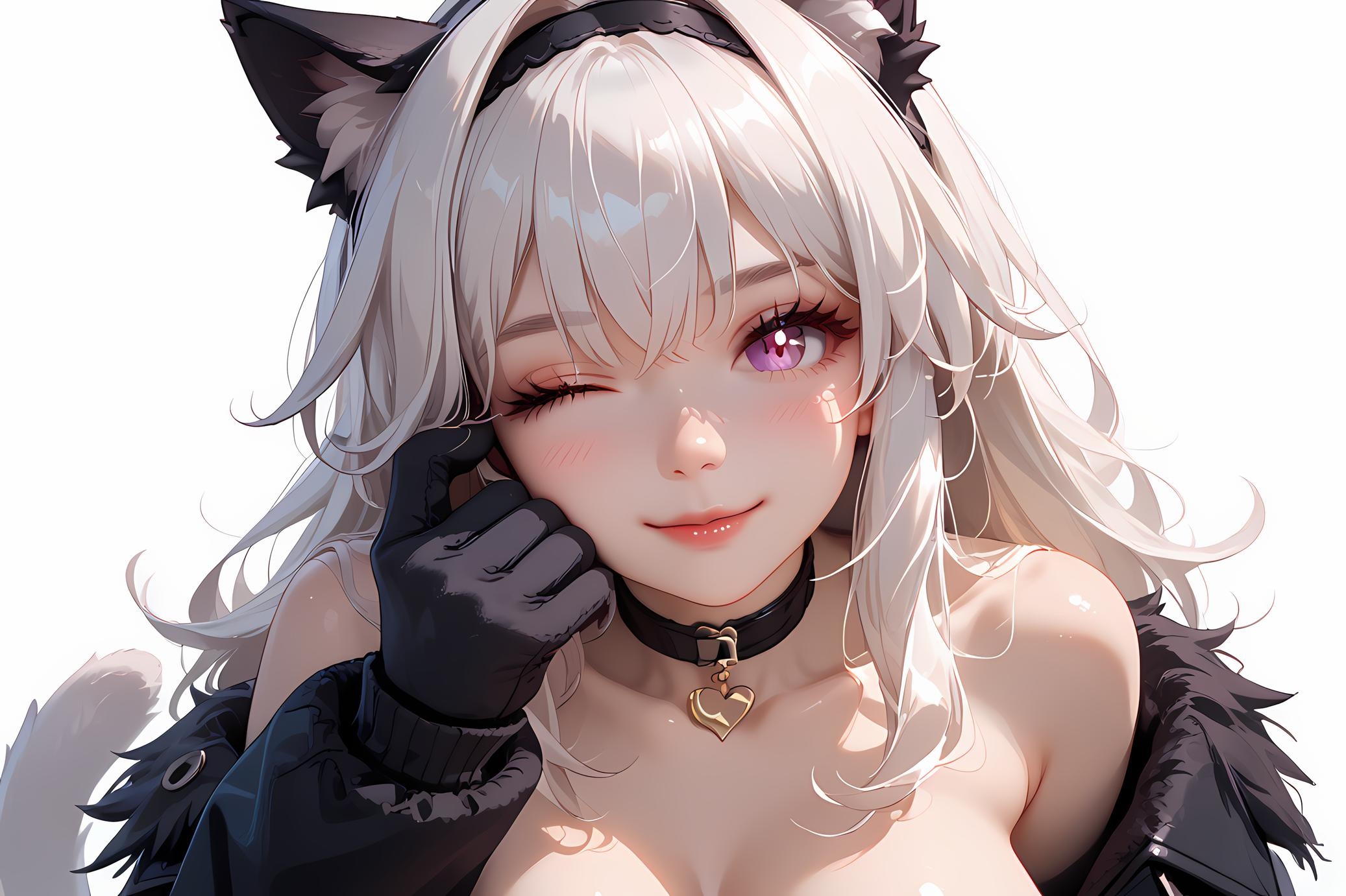 Cô Gái Anime Tạo Ra Bởi AI - 崩坏星穹铁道 克拉拉: Tóc Trắng, Đồ Bơi Đen, Ngực Khủng 41P