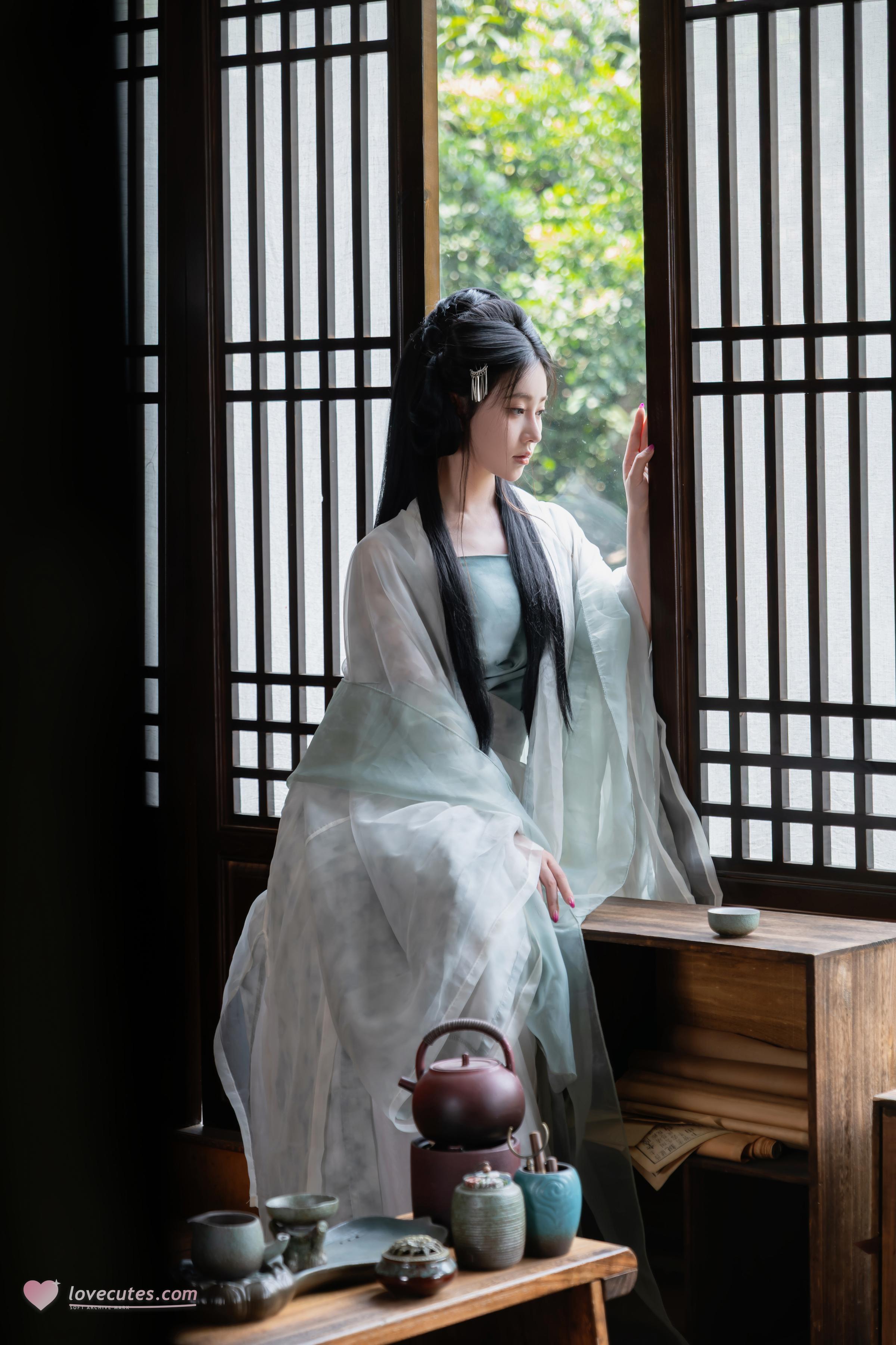 [Ảnh] Nnian - 浣溪沙: Áo Gấm Mỏng Manh, Vẻ Đẹp Quyến Rũ Từ Cửa Sổ Gỗ, Phong Cách Cổ Điển 80P