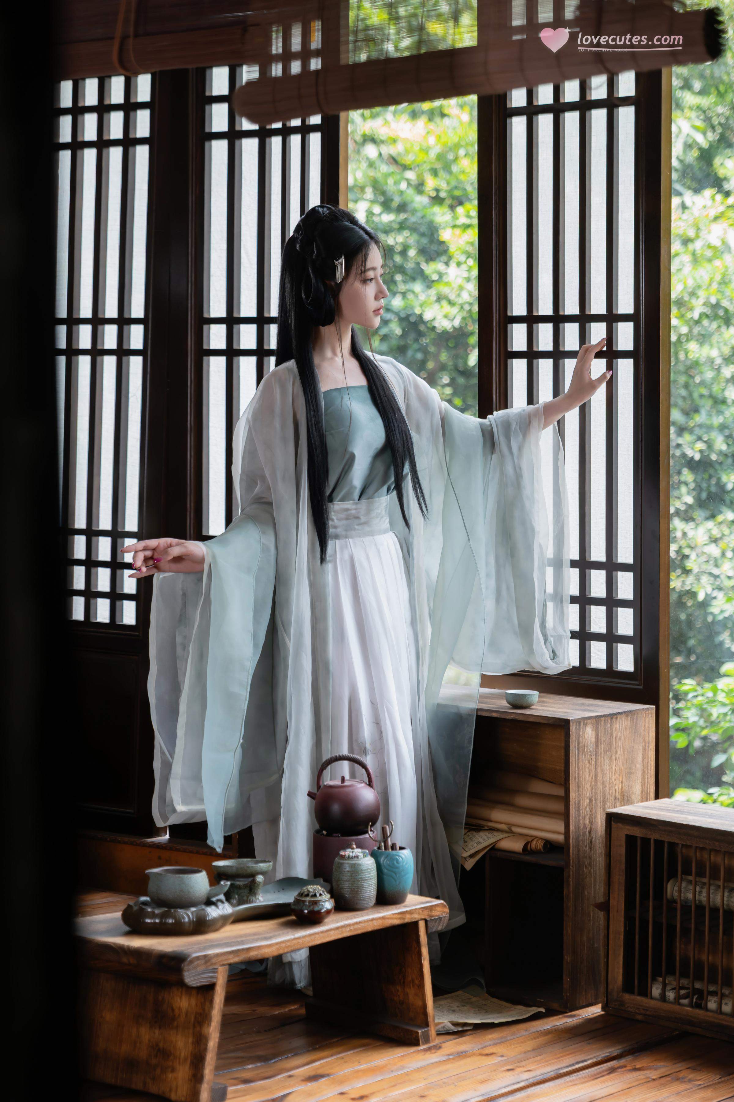 [Ảnh] Nnian - 浣溪沙: Áo Gấm Mỏng Manh, Vẻ Đẹp Quyến Rũ Từ Cửa Sổ Gỗ, Phong Cách Cổ Điển 80P