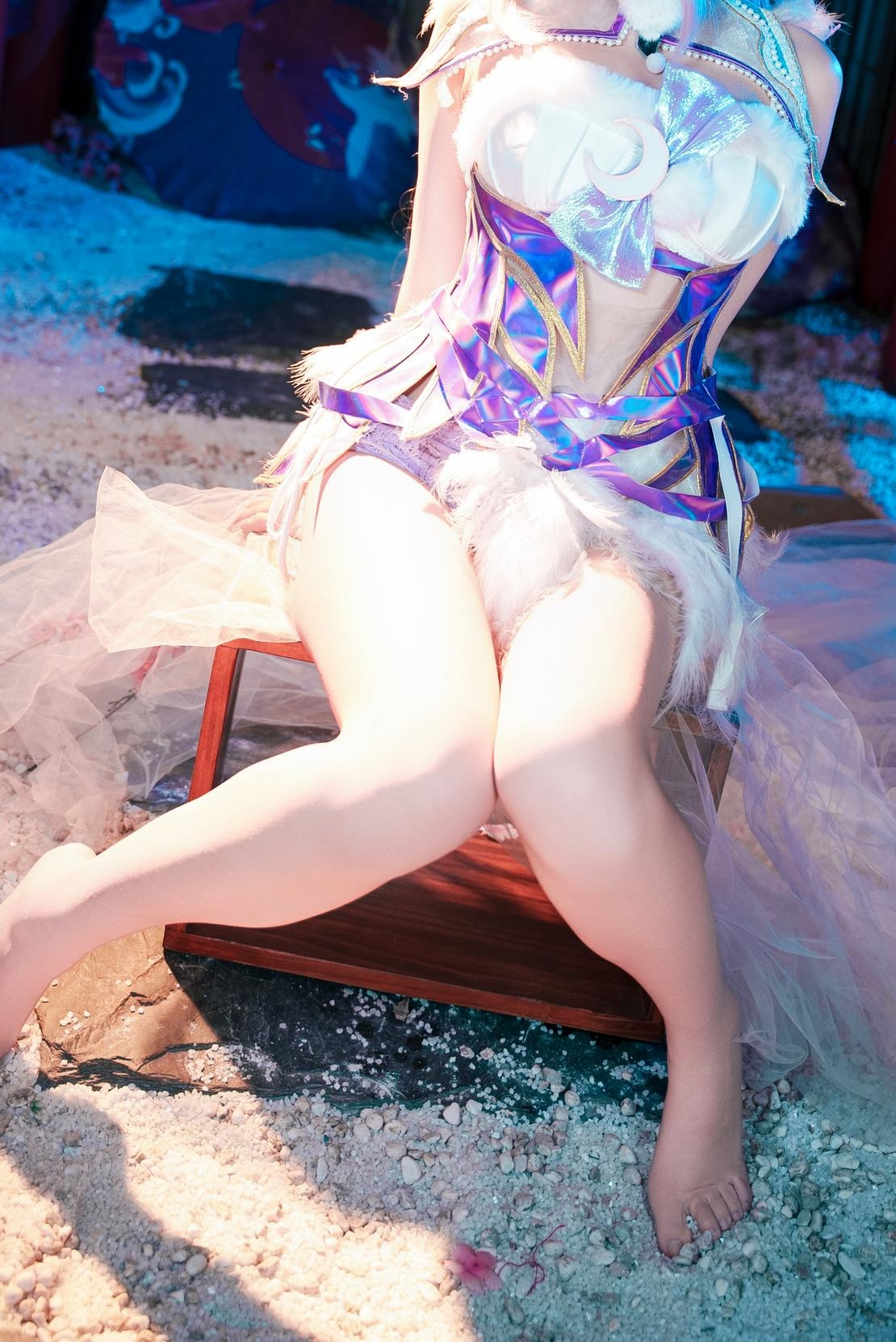 [cosplay] 阿薰kaOri - 永劫无间 殷紫萍：粉发樱花礼装露点露穴 大尺度还原 61P1V