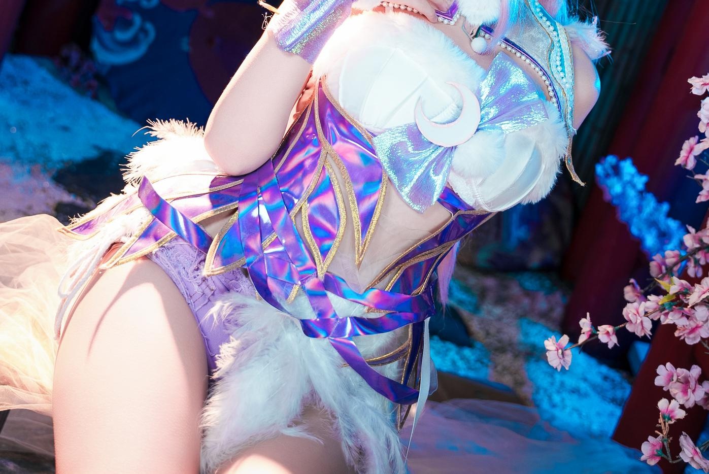 [cosplay] 阿薰kaOri - 永劫无间 殷紫萍：粉发樱花礼装露点露穴 大尺度还原 61P1V