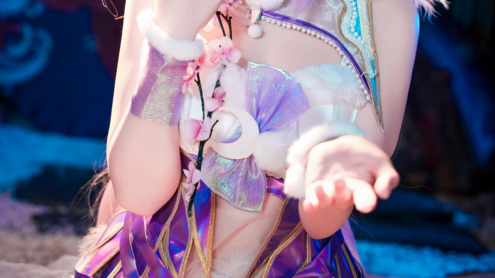 [cosplay] 阿薰kaOri - 永劫无间 殷紫萍：粉发樱花礼装露点露穴 大尺度还原 61P1V
