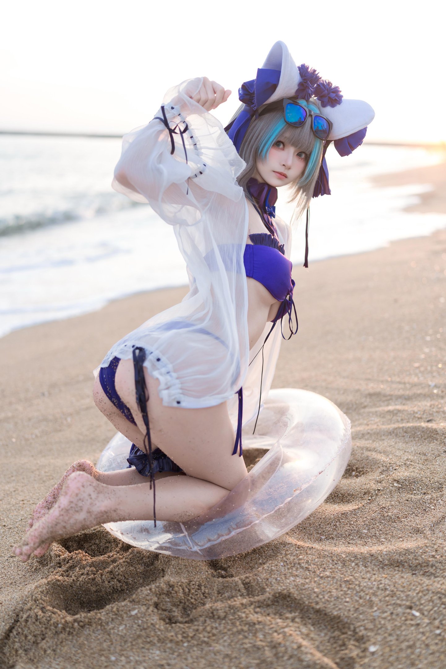 [costume] 九柒喵 - 碧蓝航线 Chai Quận Bơi: Bikini Bãi Biển, Đùi Đẹp, Mông Quyến Rũ 26P