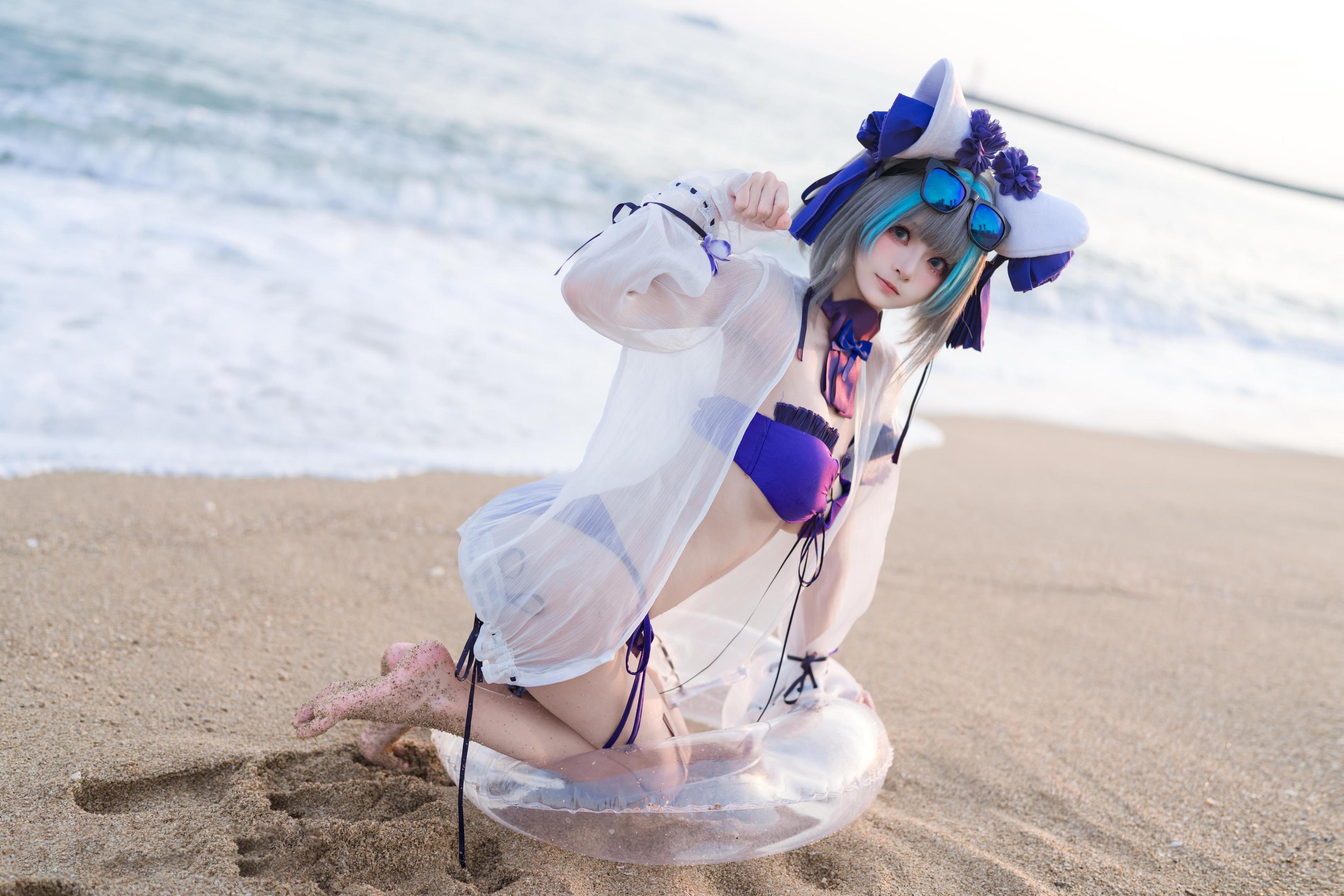 [costume] 九柒喵 - 碧蓝航线 Chai Quận Bơi: Bikini Bãi Biển, Đùi Đẹp, Mông Quyến Rũ 26P