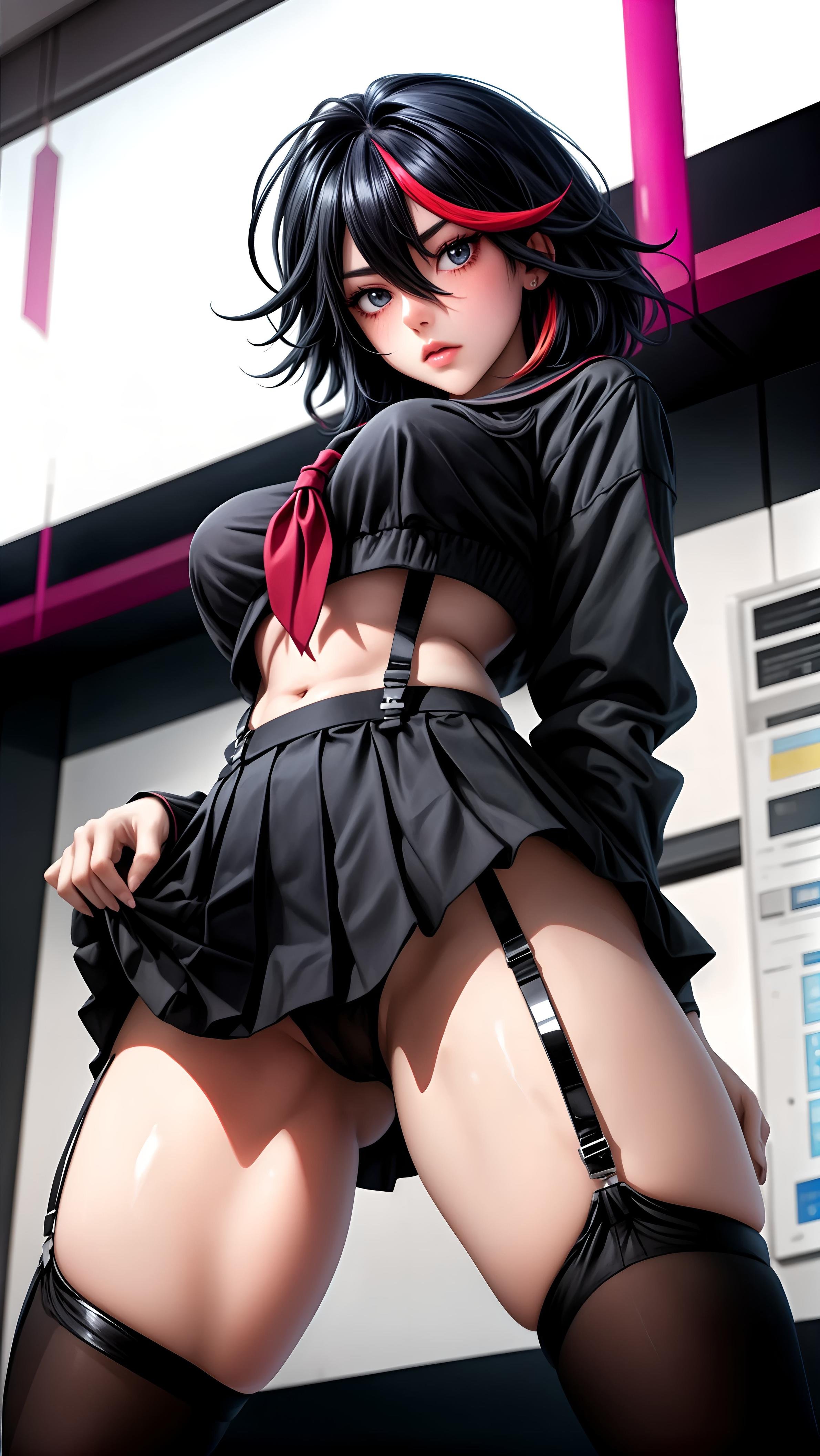 AI Generated Anime Girl - 斩服少女 缠流子：制服白丝巨乳露点 露穴束缚裸拍 41P
