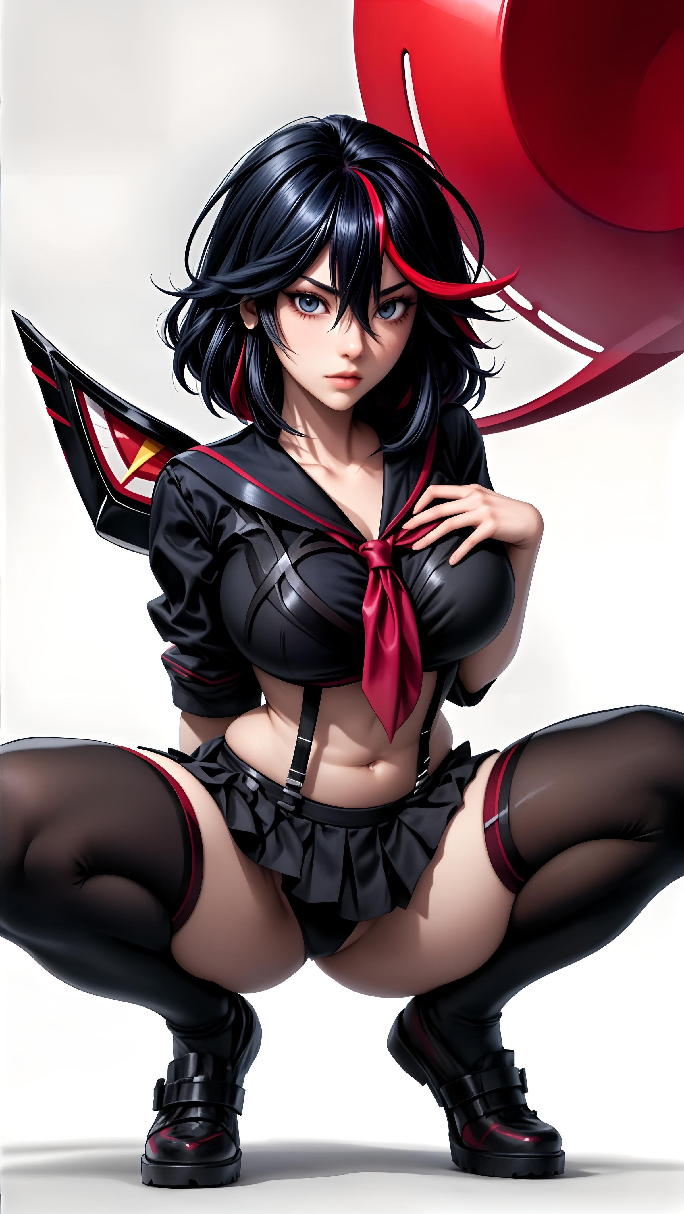 AI Generated Anime Girl - 斩服少女 缠流子：制服白丝巨乳露点 露穴束缚裸拍 41P