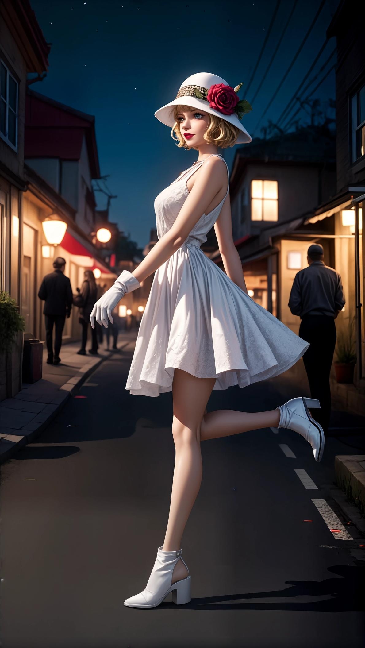 AI Generated Anime Girl - 海贼王 斯图西：红裙白裙比基尼翘臀 跑车美腿 57P