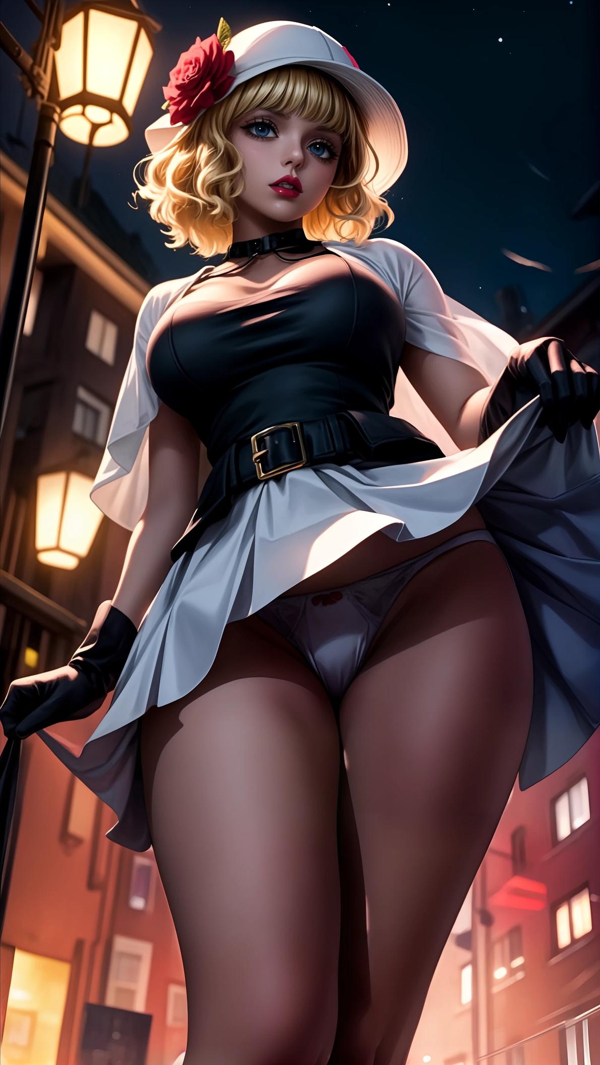 AI Generated Anime Girl - 海贼王 斯图西：红裙白裙比基尼翘臀 跑车美腿 57P