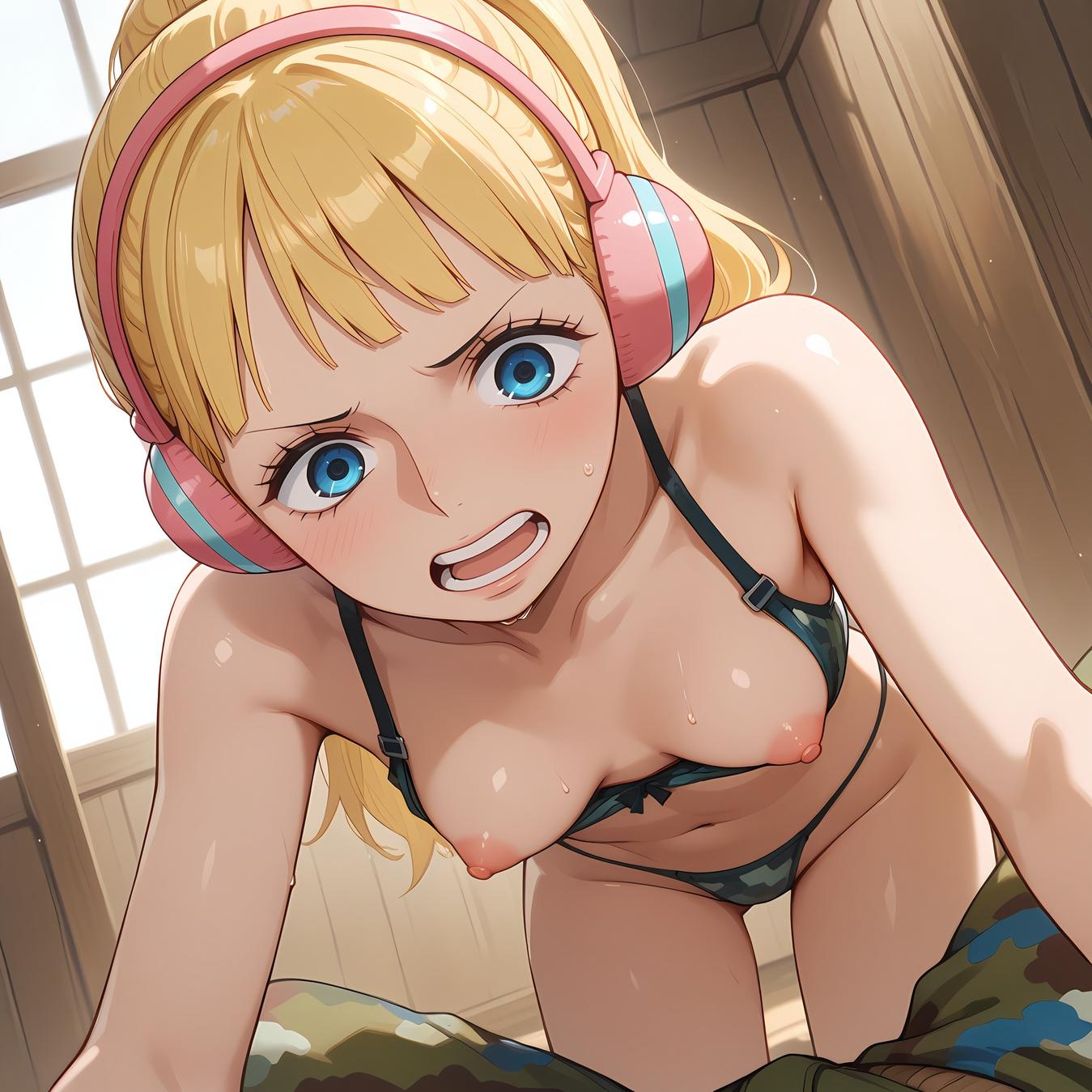 Cô Gái Anime Tạo Bởi AI - Hải Tặc Vương Yunbai: Tóc Vàng, Tai Nghe, Bikini Ngực Khủng, Quần Ngụy Trang 42P