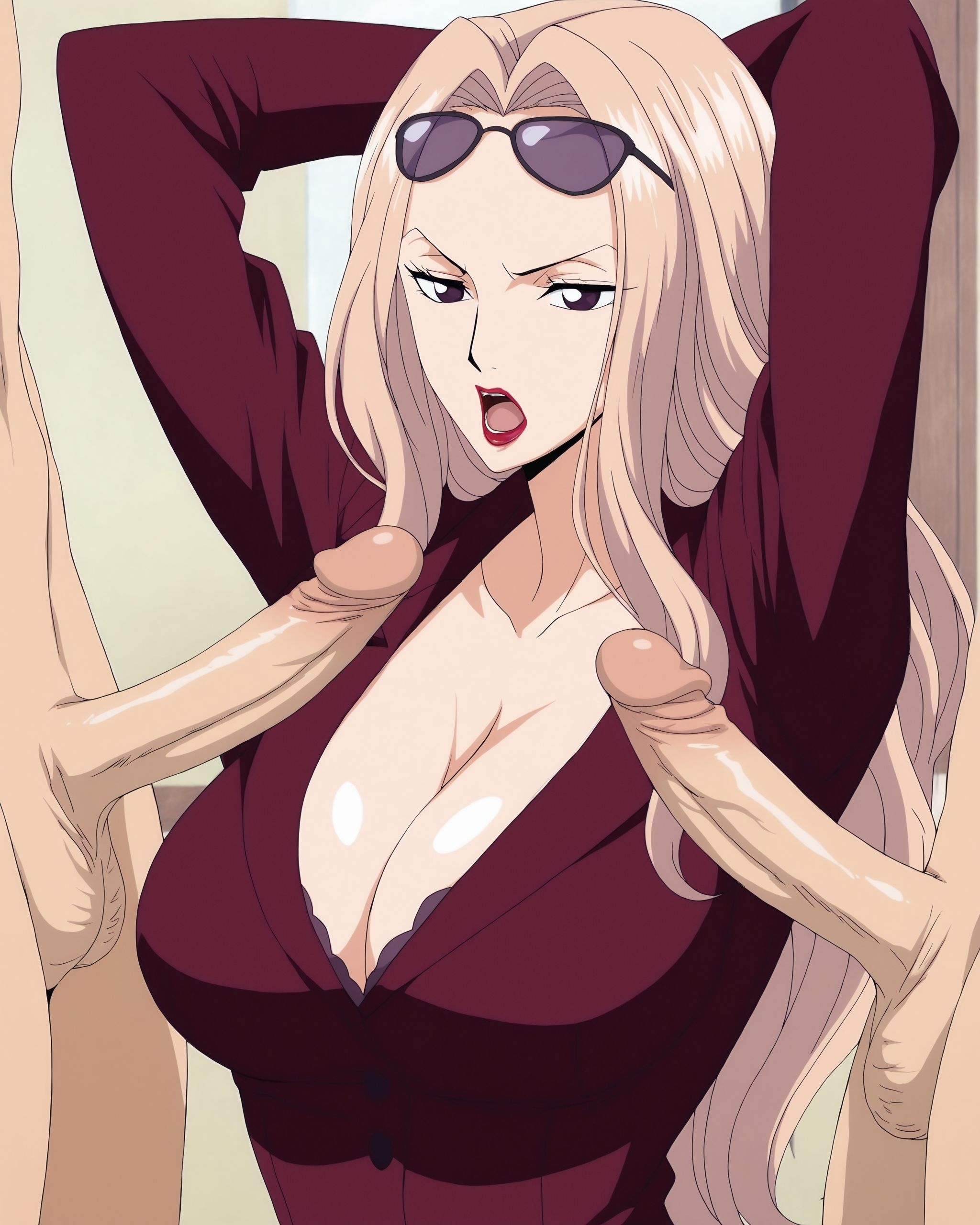 Cô Gái Anime Tạo Bởi AI - Hải Tặc Vương Nhất Ninh: Bộ Vest Rượu Đỏ, Ngực Khủng, Chân Đẹp 225P
