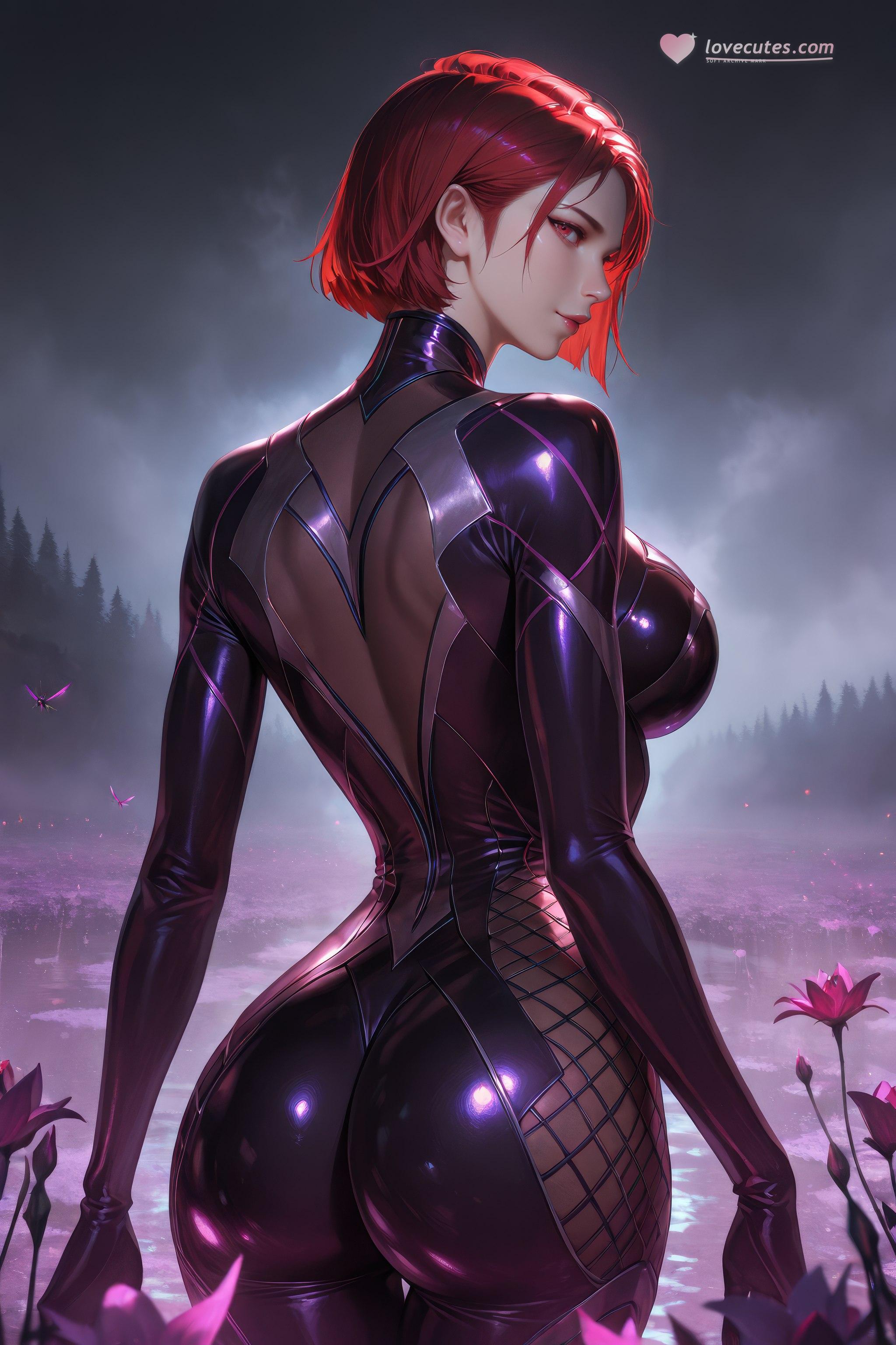 AI Generated Anime Girl - 斗罗大陆 蜘蛛女：红发紧身衣巨乳露穴 翘臀美腿 1087P