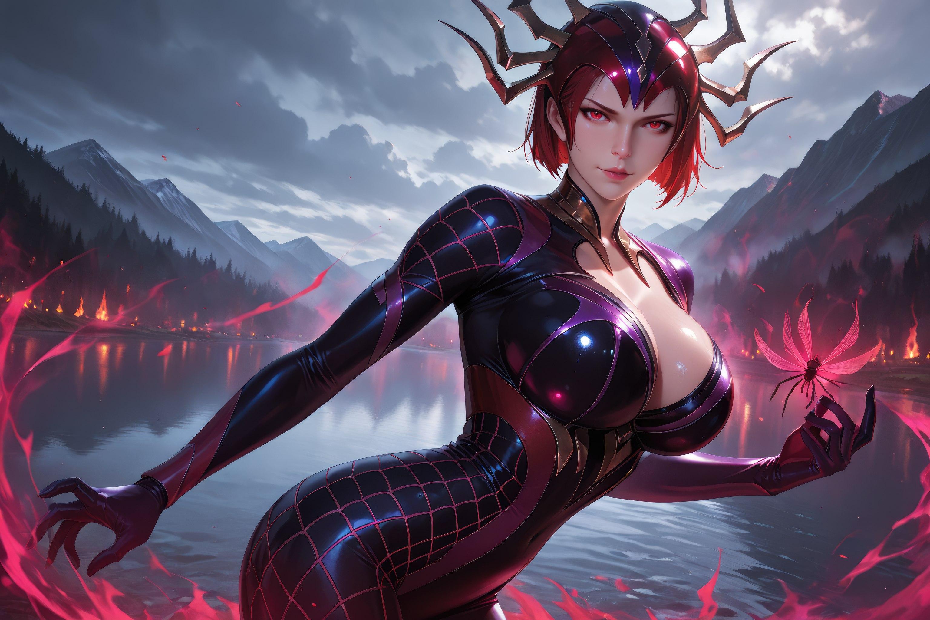 AI Generated Anime Girl - 斗罗大陆 蜘蛛女：红发紧身衣巨乳露穴 翘臀美腿 1087P