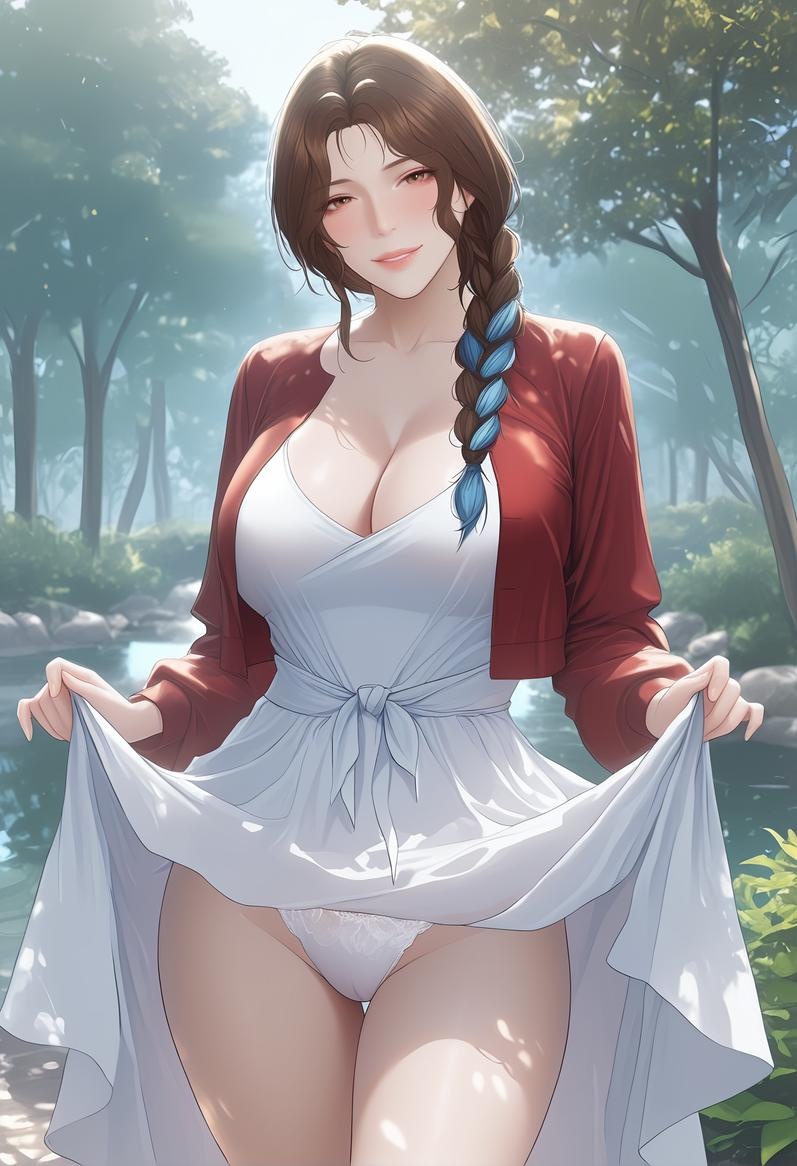 AI Generated Anime Girl - 轻熟风 美静的小房客：蓝裙辫发巨乳露穴 轻熟房东主题 118P