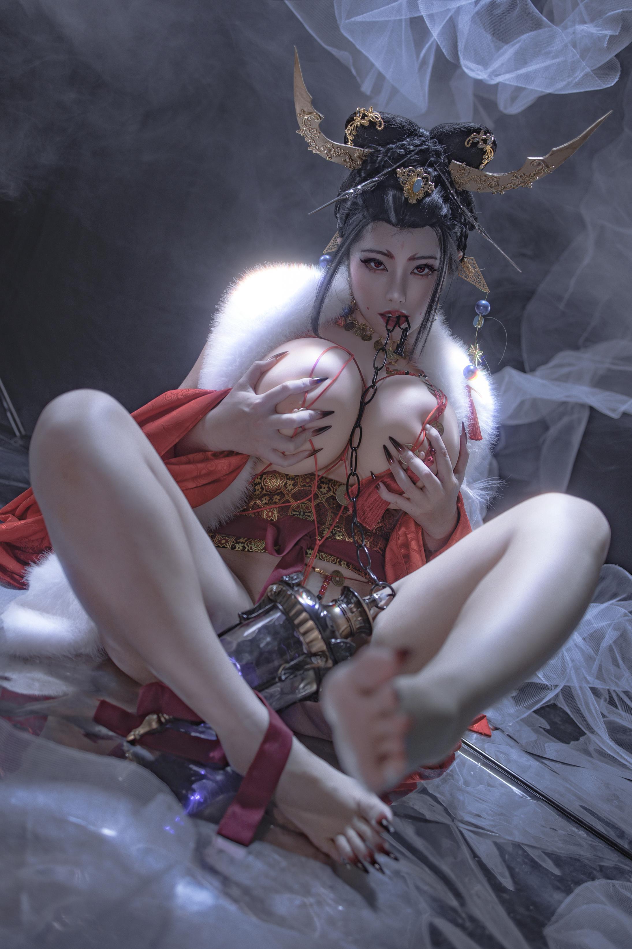 [私房] titi - 无常狐：红衣狐妖巨乳露穴 东方大尺度 90P
