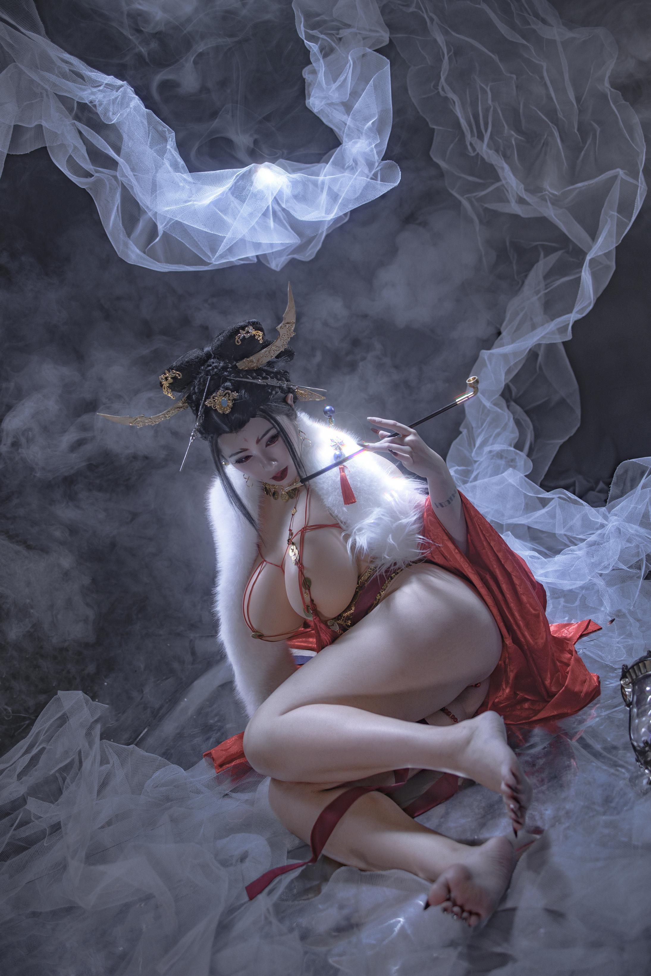[私房] titi - 无常狐：红衣狐妖巨乳露穴 东方大尺度 90P