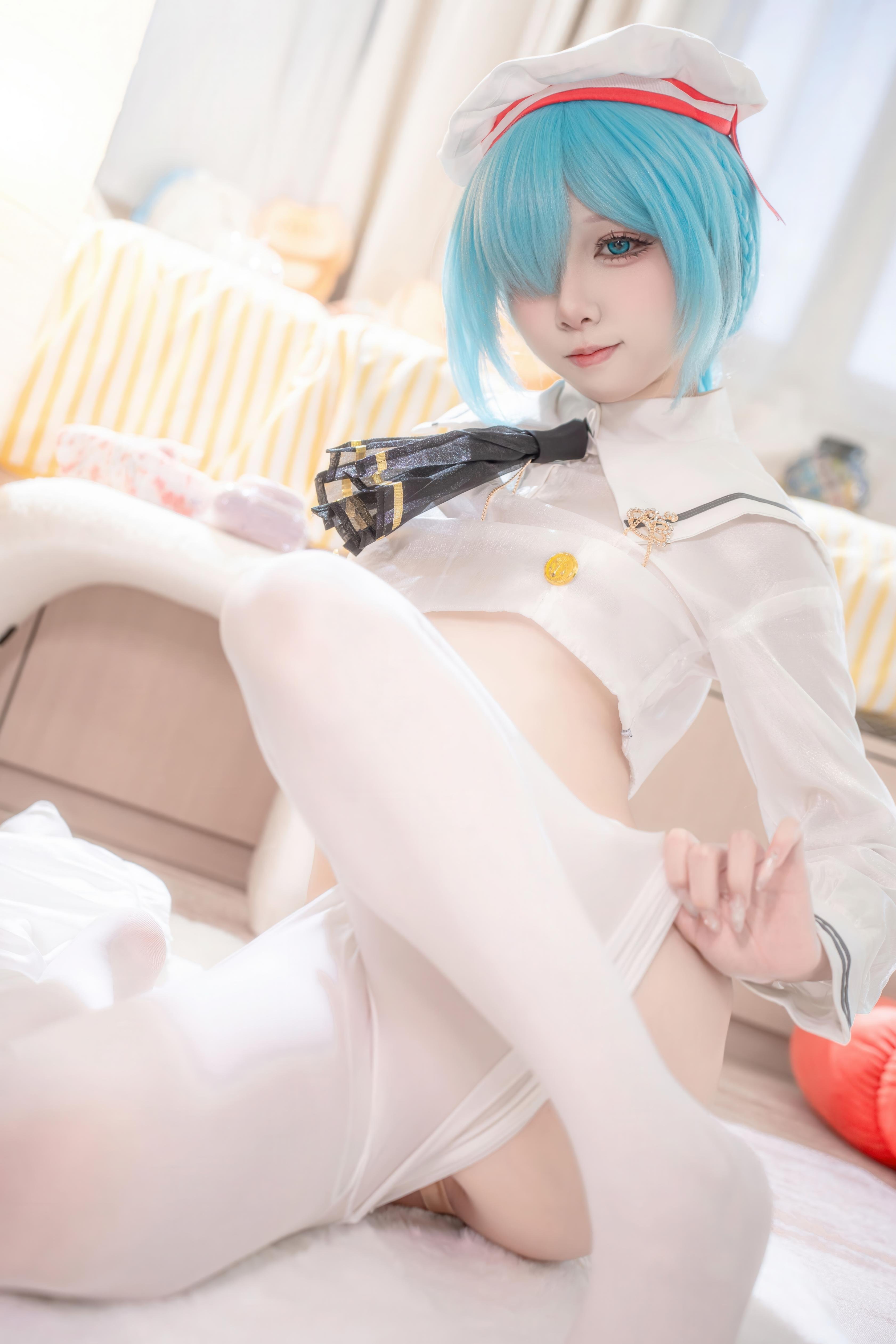 [costume] Giấy Nguyệt Etsu_ko - Đột Kích Xanh Janus JK: Áo Thủy Thủ Tất Trắng Tóc Xanh Dài, Tái Hiện Ngọt Ngào 58P