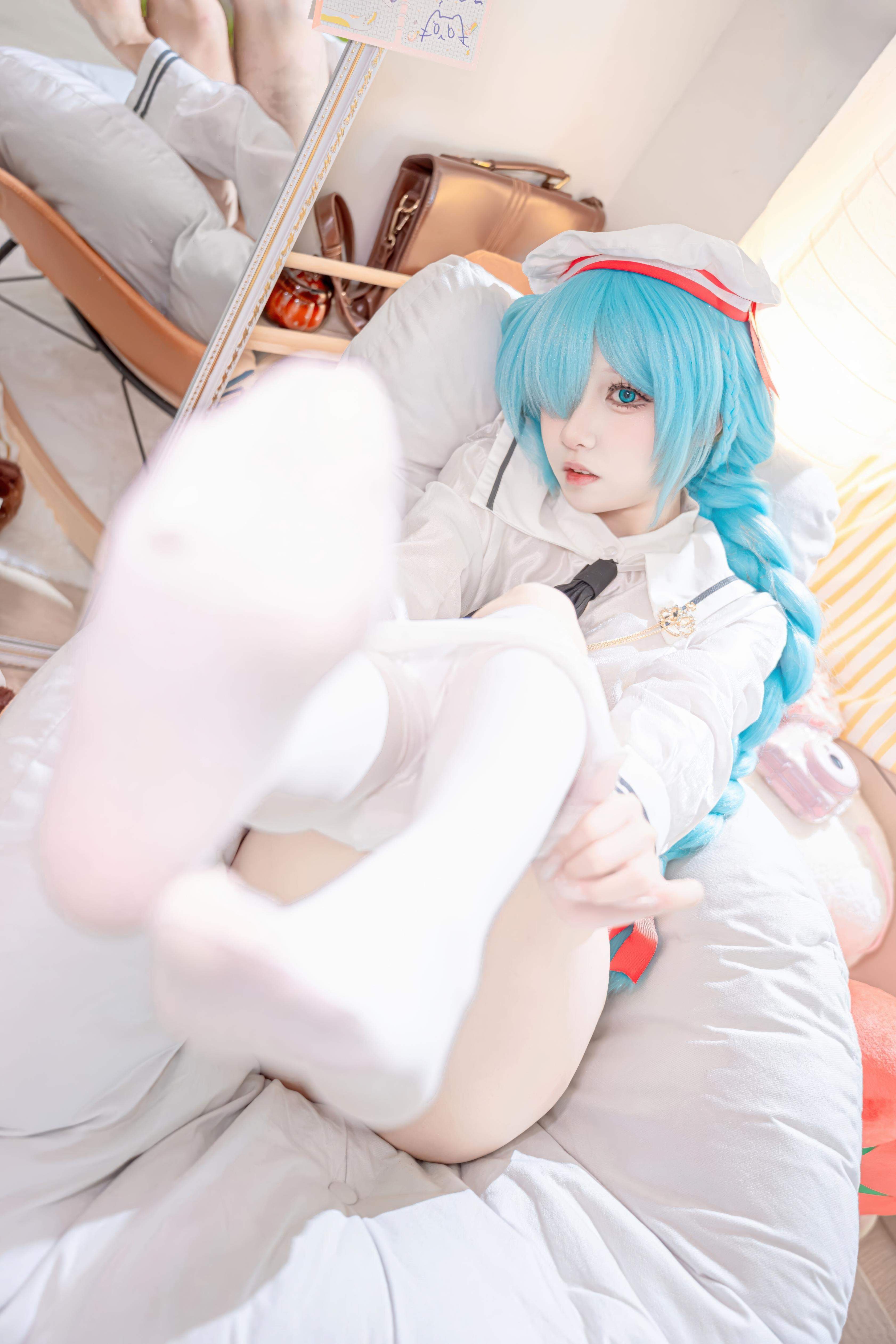 [costume] Giấy Nguyệt Etsu_ko - Đột Kích Xanh Janus JK: Áo Thủy Thủ Tất Trắng Tóc Xanh Dài, Tái Hiện Ngọt Ngào 58P