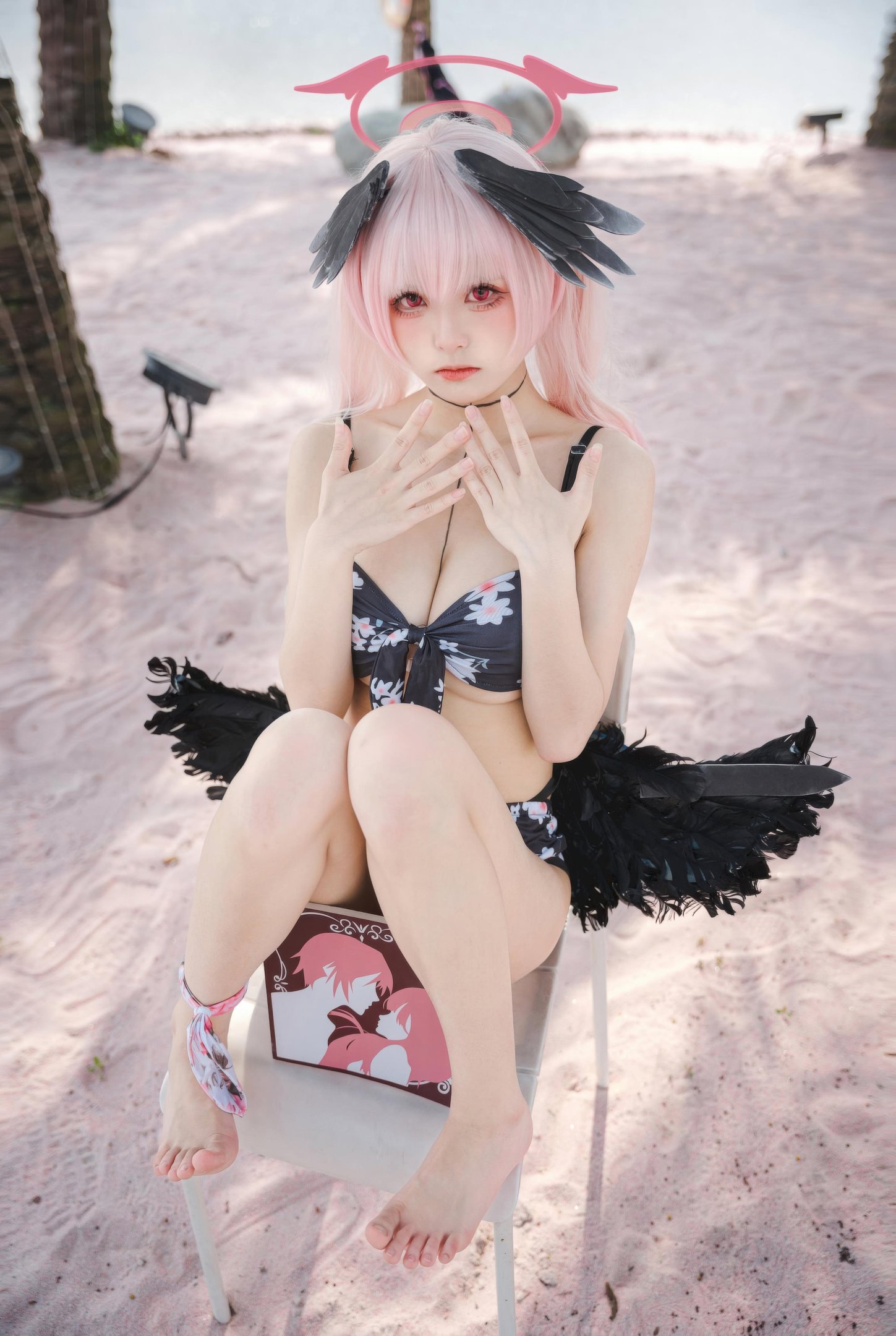 [cosplay] 九柒喵 - 碧蓝航线 小春泳装：海边黑色泳装角色还原 27P