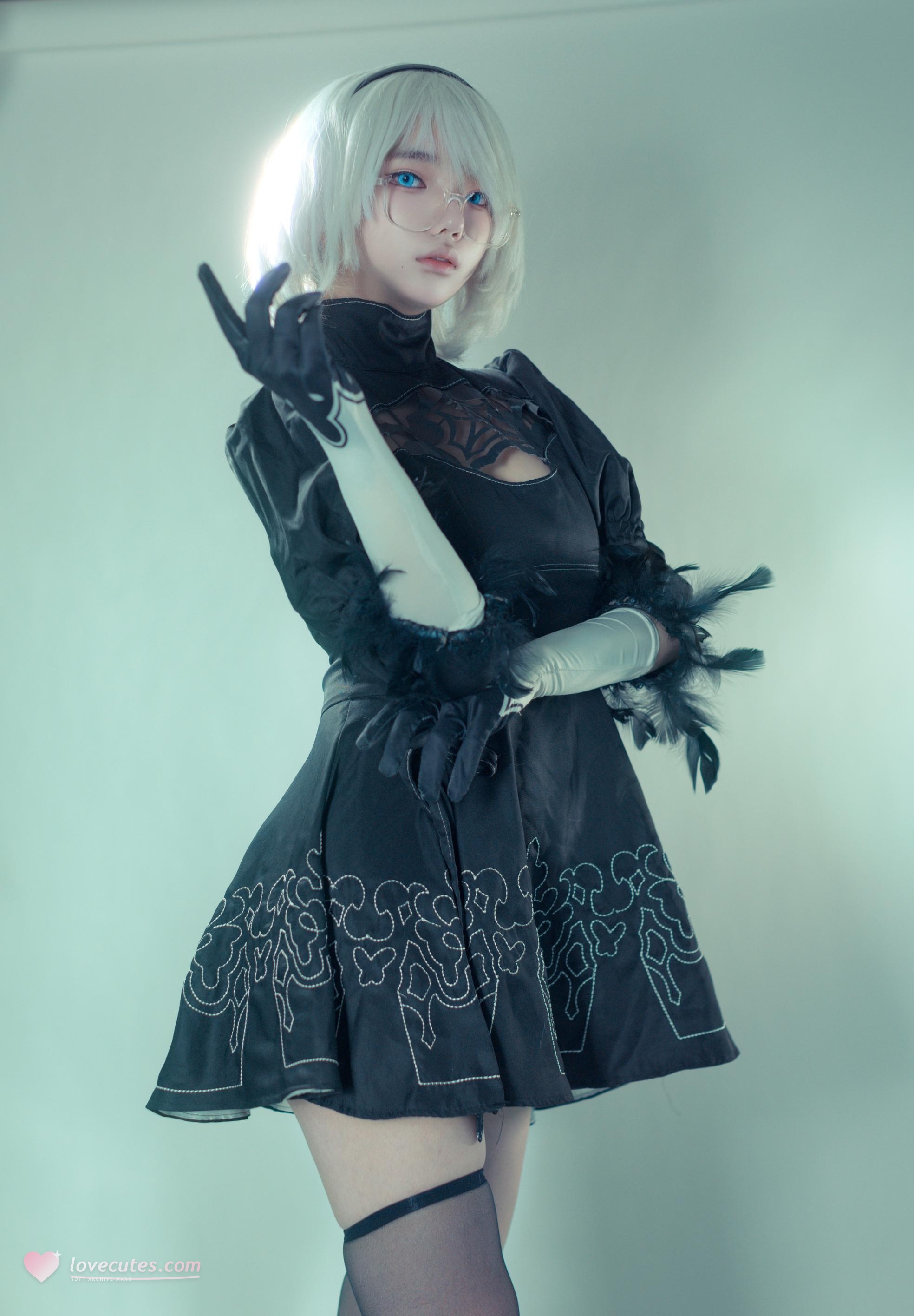 [cosplay] 钛合金TiTi&莉犬酱 - 尼尔双人：2B黑丝露穴 双人战损还原 123P