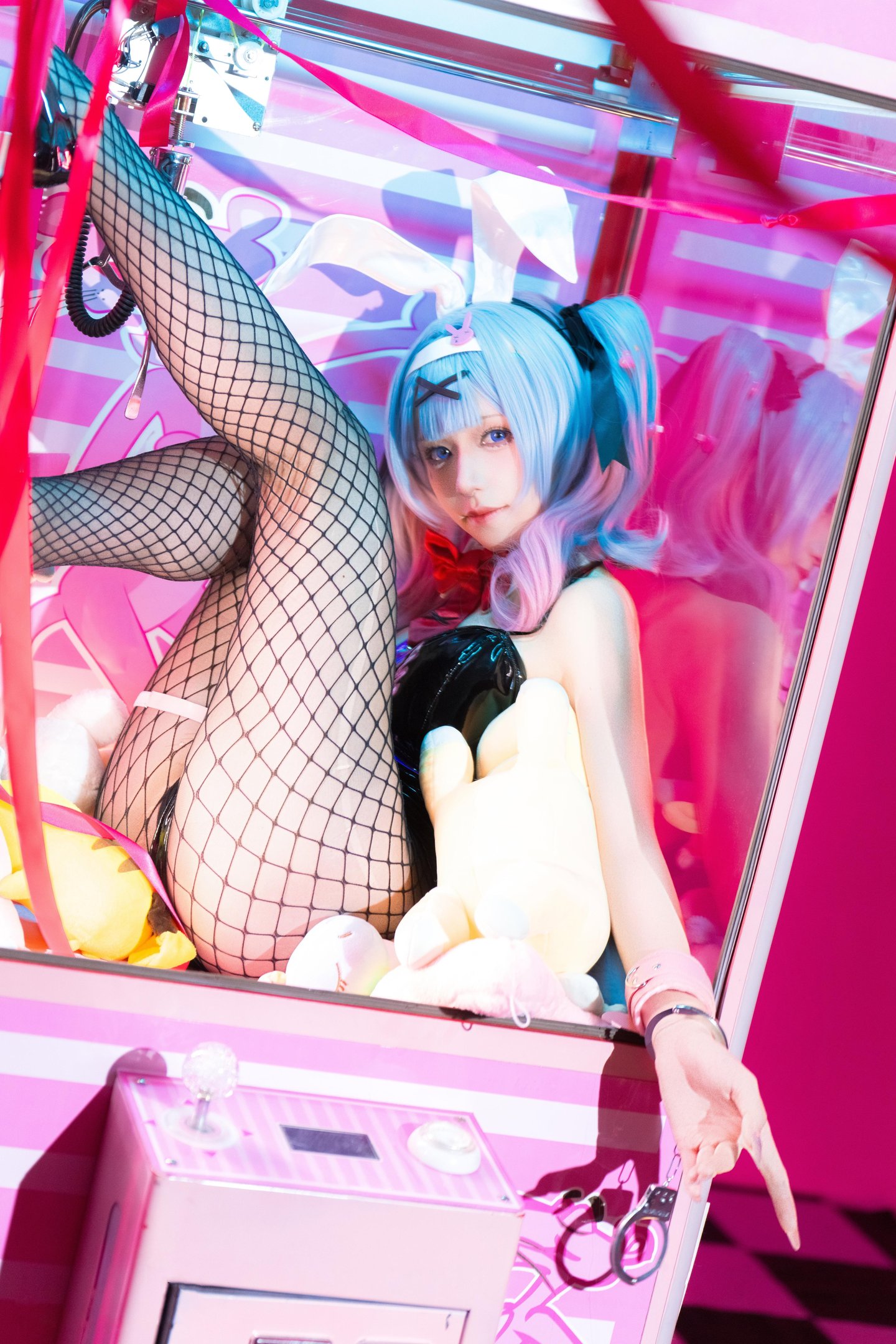 [คอสเพลย์] 双木扶苏 - กระต่ายในถ้ำ: กระต่ายสาวผมสีน้ำเงิน ถุงน่องสวย ขนาดใหญ่ 18P