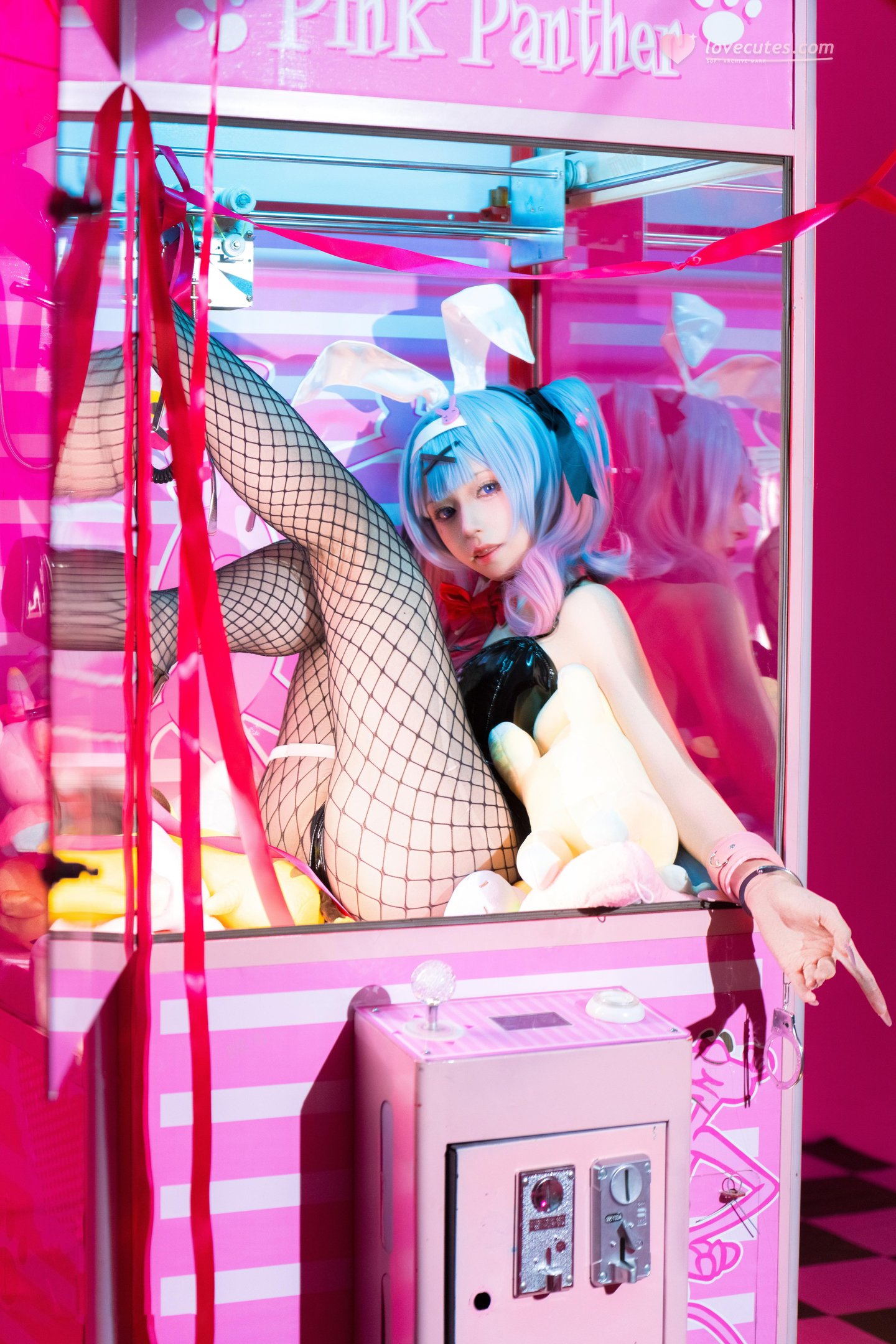 [คอสเพลย์] 双木扶苏 - กระต่ายในถ้ำ: กระต่ายสาวผมสีน้ำเงิน ถุงน่องสวย ขนาดใหญ่ 18P