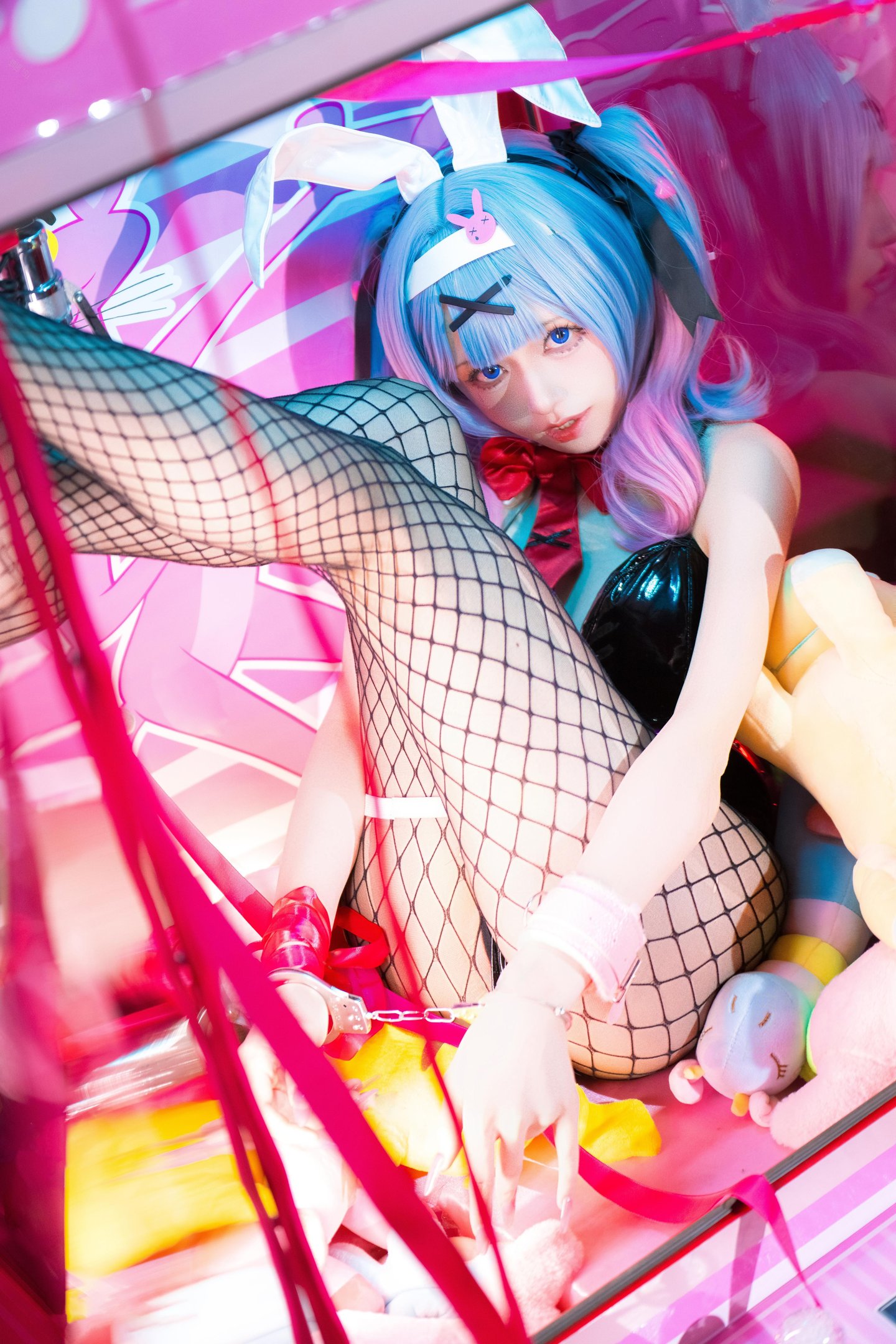 [คอสเพลย์] 双木扶苏 - กระต่ายในถ้ำ: กระต่ายสาวผมสีน้ำเงิน ถุงน่องสวย ขนาดใหญ่ 18P