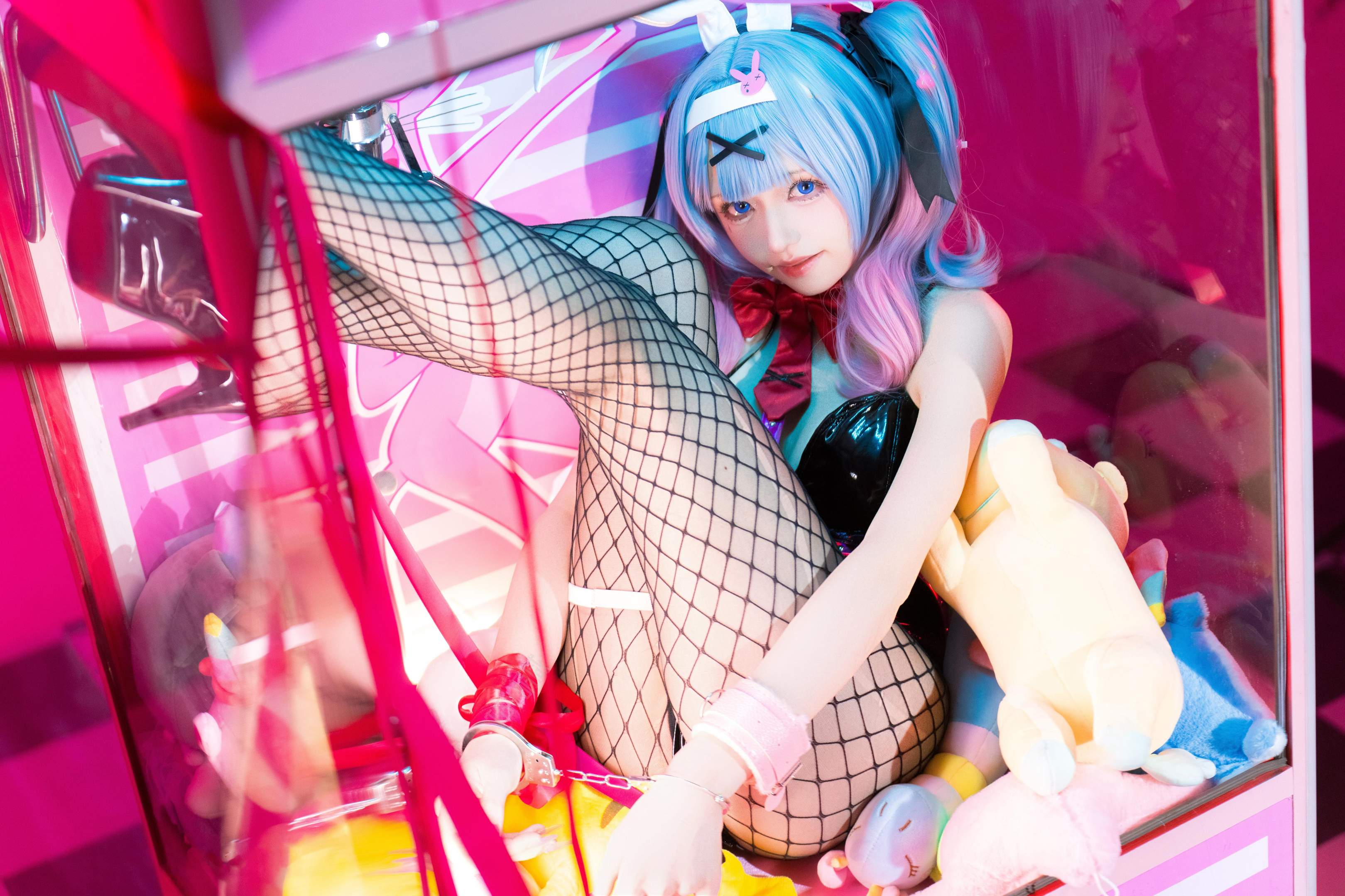 [คอสเพลย์] 双木扶苏 - กระต่ายในถ้ำ: กระต่ายสาวผมสีน้ำเงิน ถุงน่องสวย ขนาดใหญ่ 18P