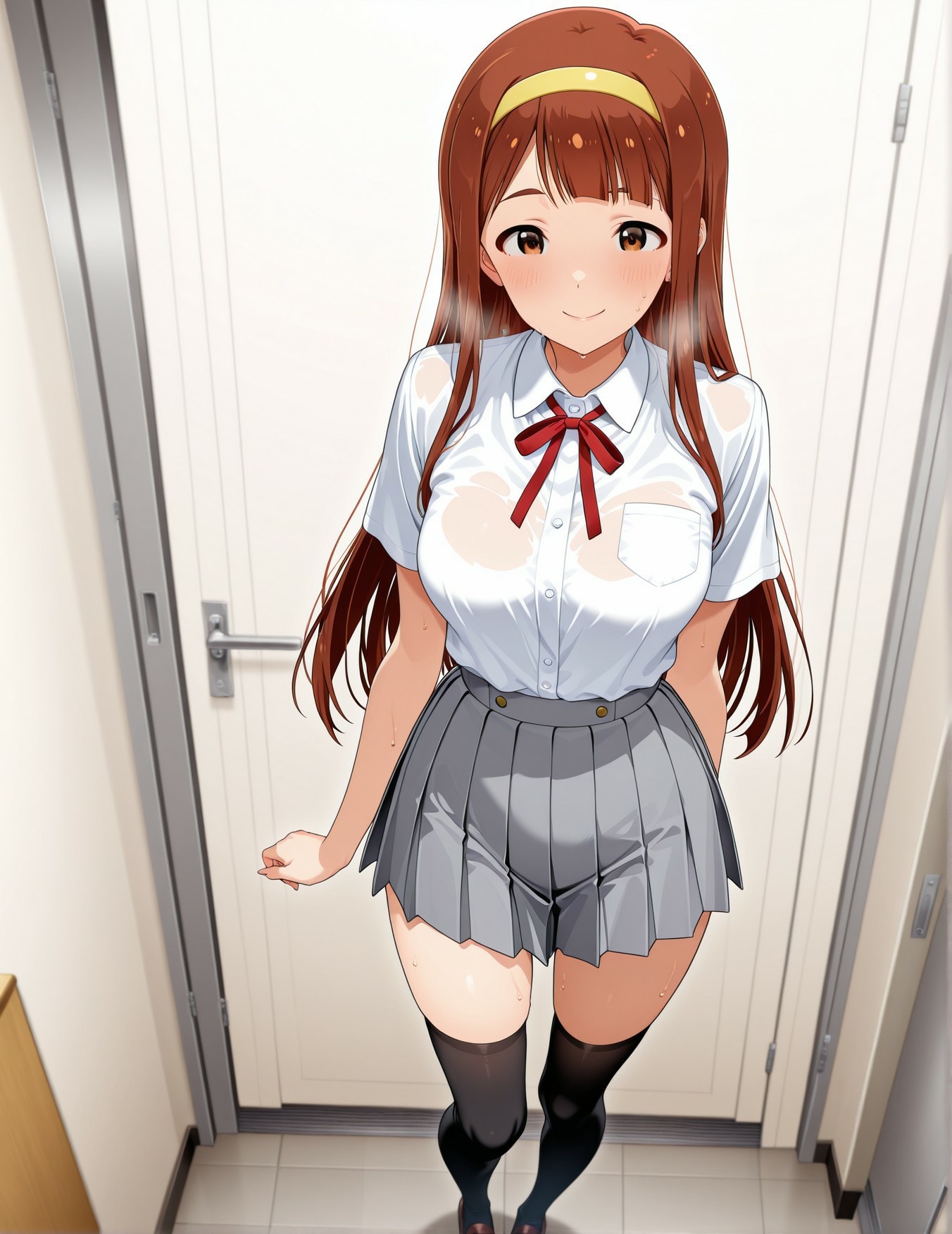 AI Generated Anime Girl - 偶像大师 田中琴叶：学生装紧身衣露穴 193P