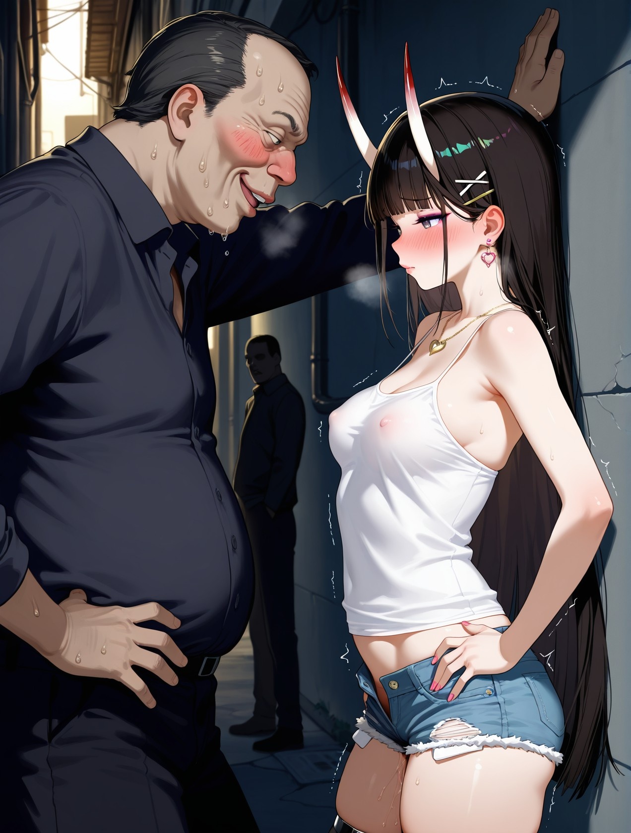 AI Generated Anime Girl - 碧蓝航线 能代站街：白背心热裤巨乳翘臀 道具挑逗 254P