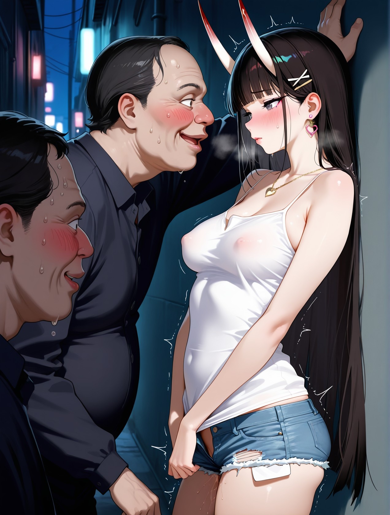 AI Generated Anime Girl - 碧蓝航线 能代站街：白背心热裤巨乳翘臀 道具挑逗 254P