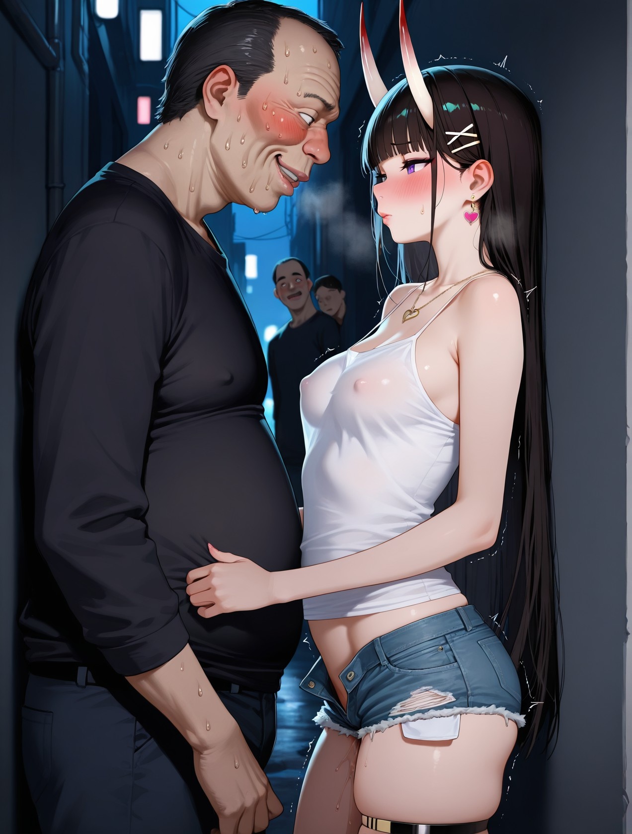 AI Generated Anime Girl - 碧蓝航线 能代站街：白背心热裤巨乳翘臀 道具挑逗 254P