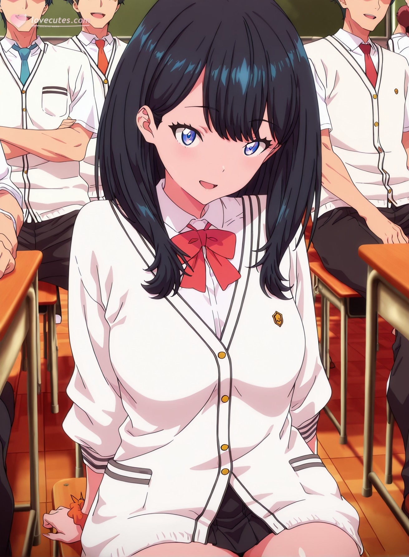 AI Generated Anime Girl - SSSS.GRIDMAN 宝多六花：学生装紧身衣露穴 177P