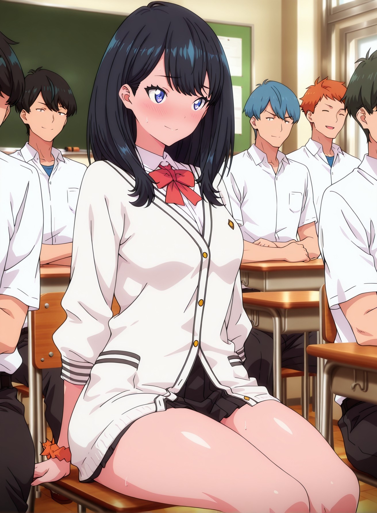'Anime Girl Tạo Bởi AI - SSSS.GRIDMAN 宝多六花: Đồng Phục Học Sinh Ôm Sát 177P'