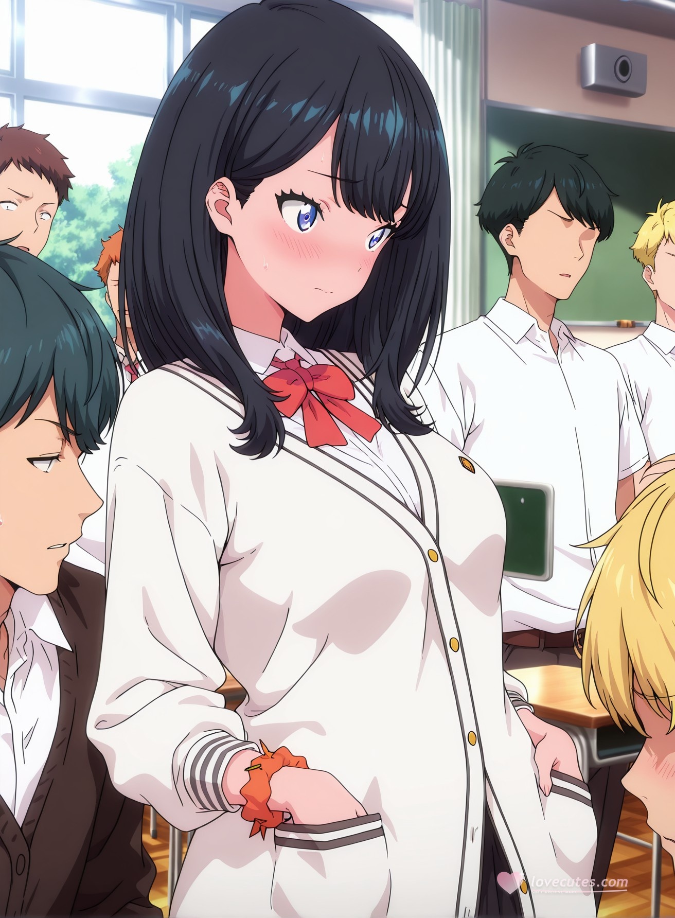 AI Generated Anime Girl - SSSS.GRIDMAN 宝多六花：学生装紧身衣露穴 177P