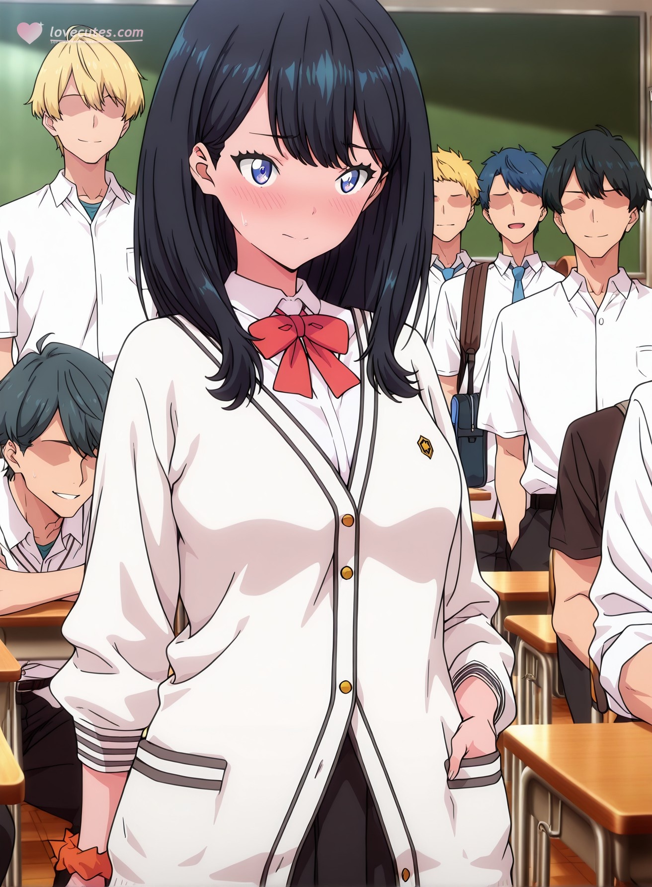 AI Generated Anime Girl - SSSS.GRIDMAN 宝多六花：学生装紧身衣露穴 177P