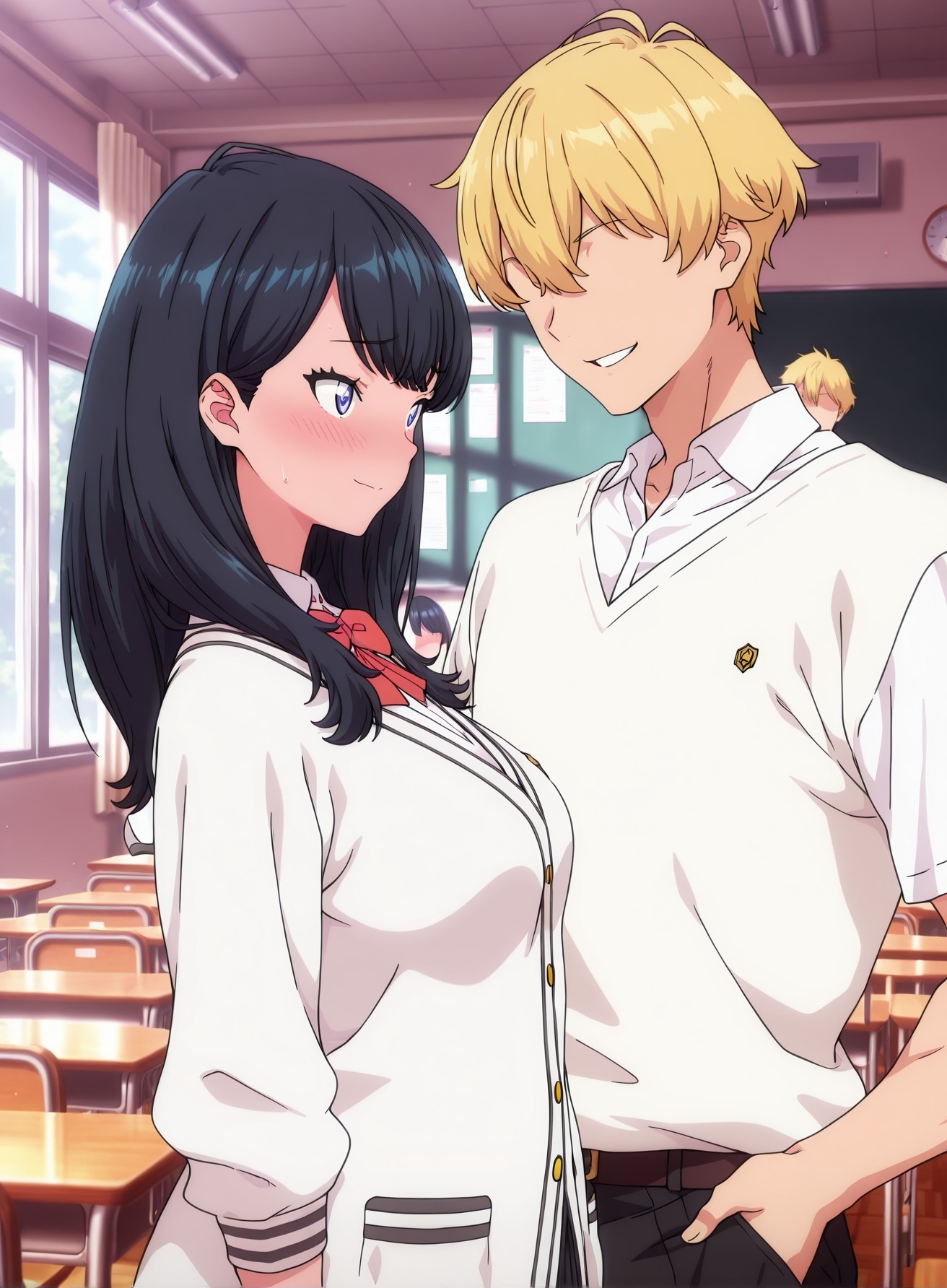AI Generated Anime Girl - SSSS.GRIDMAN 宝多六花：学生装紧身衣露穴 177P