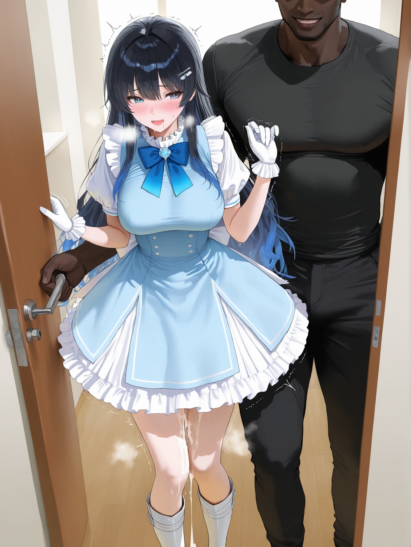 AI Generated Anime Girl - Virtual YouTuber 七海うらら：黑丝紧身衣床拍露穴 164P
