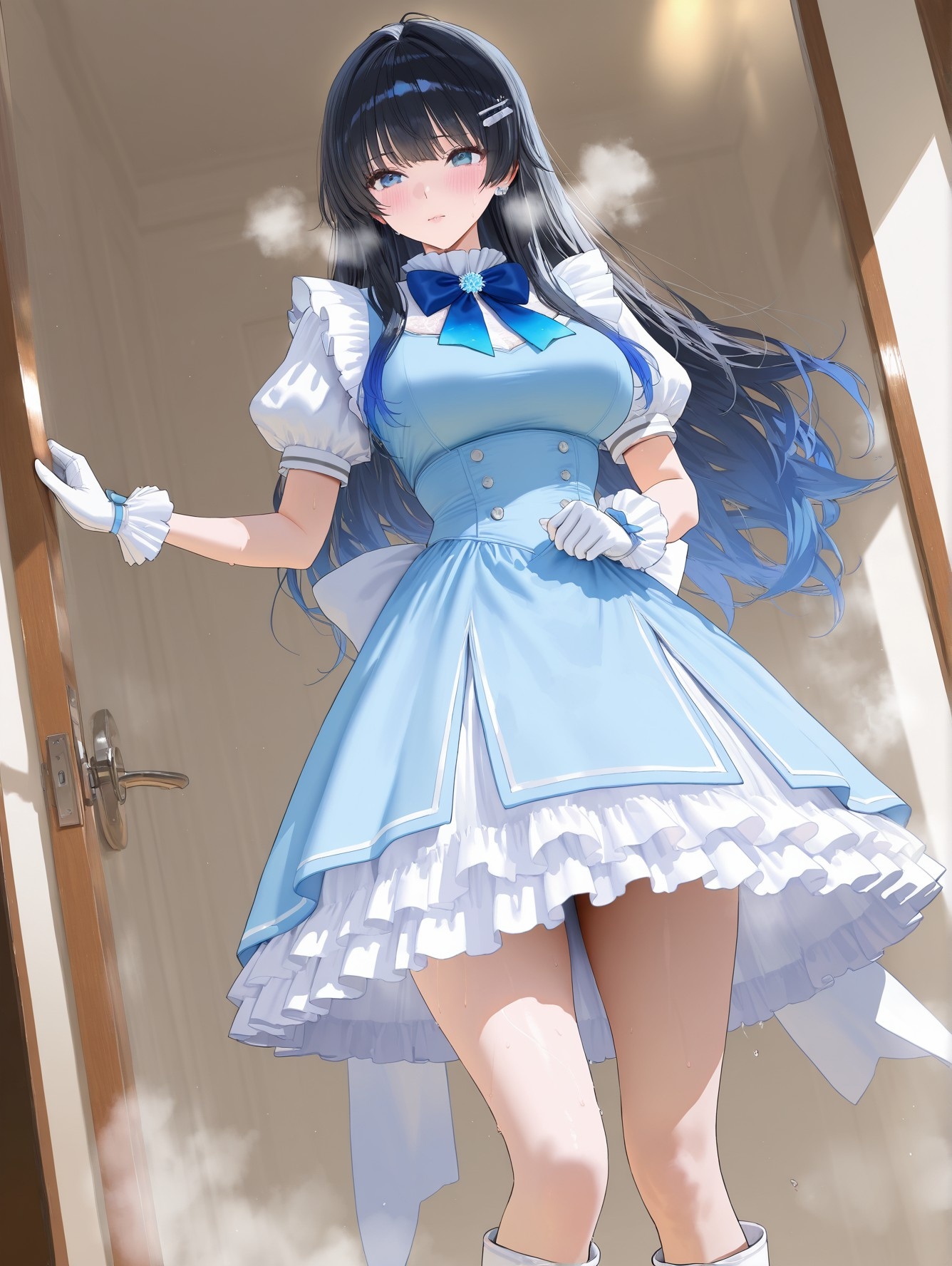AI Generated Anime Girl - Virtual YouTuber 七海うらら：黑丝紧身衣床拍露穴 164P