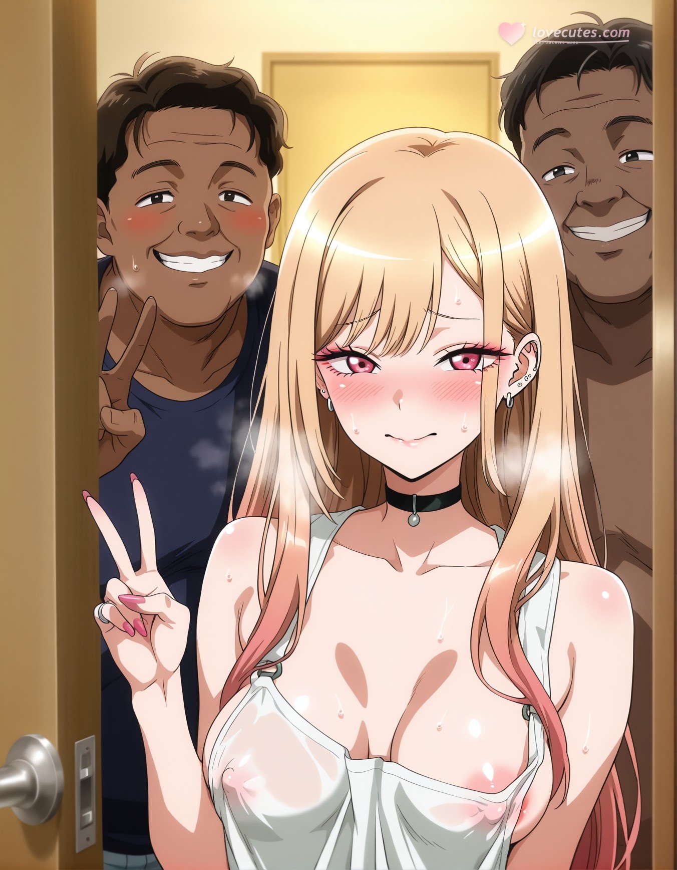 AI Generated Anime Girl - 更衣人偶坠入爱河 喜多川海梦 NTR：蕾丝内衣紧身衣露穴 190P