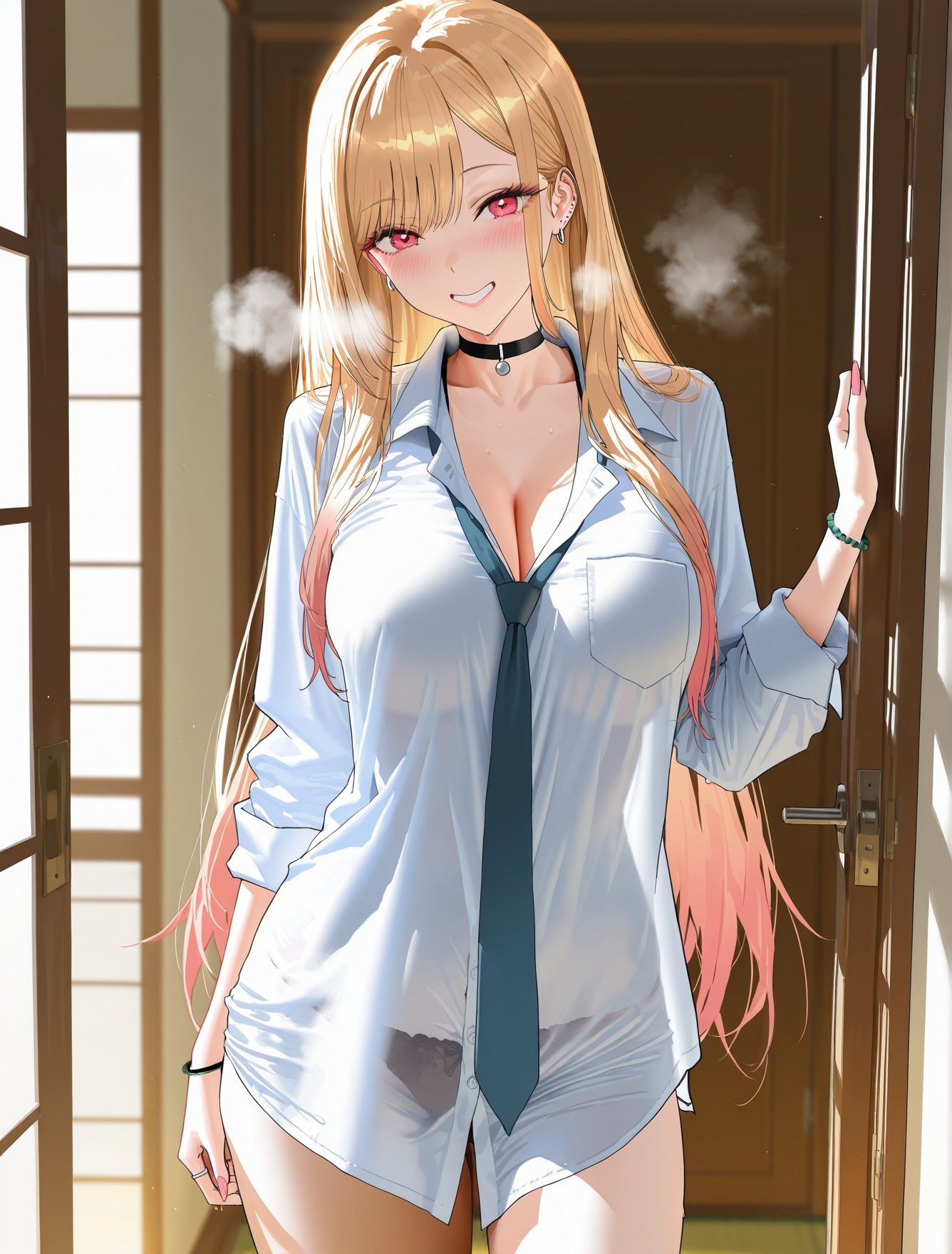 AI 생성 애니메이션 소녀 - 更衣人偶坠入爱河 기타카와 우미무 : 검은 레이스 속옷 노출 162P