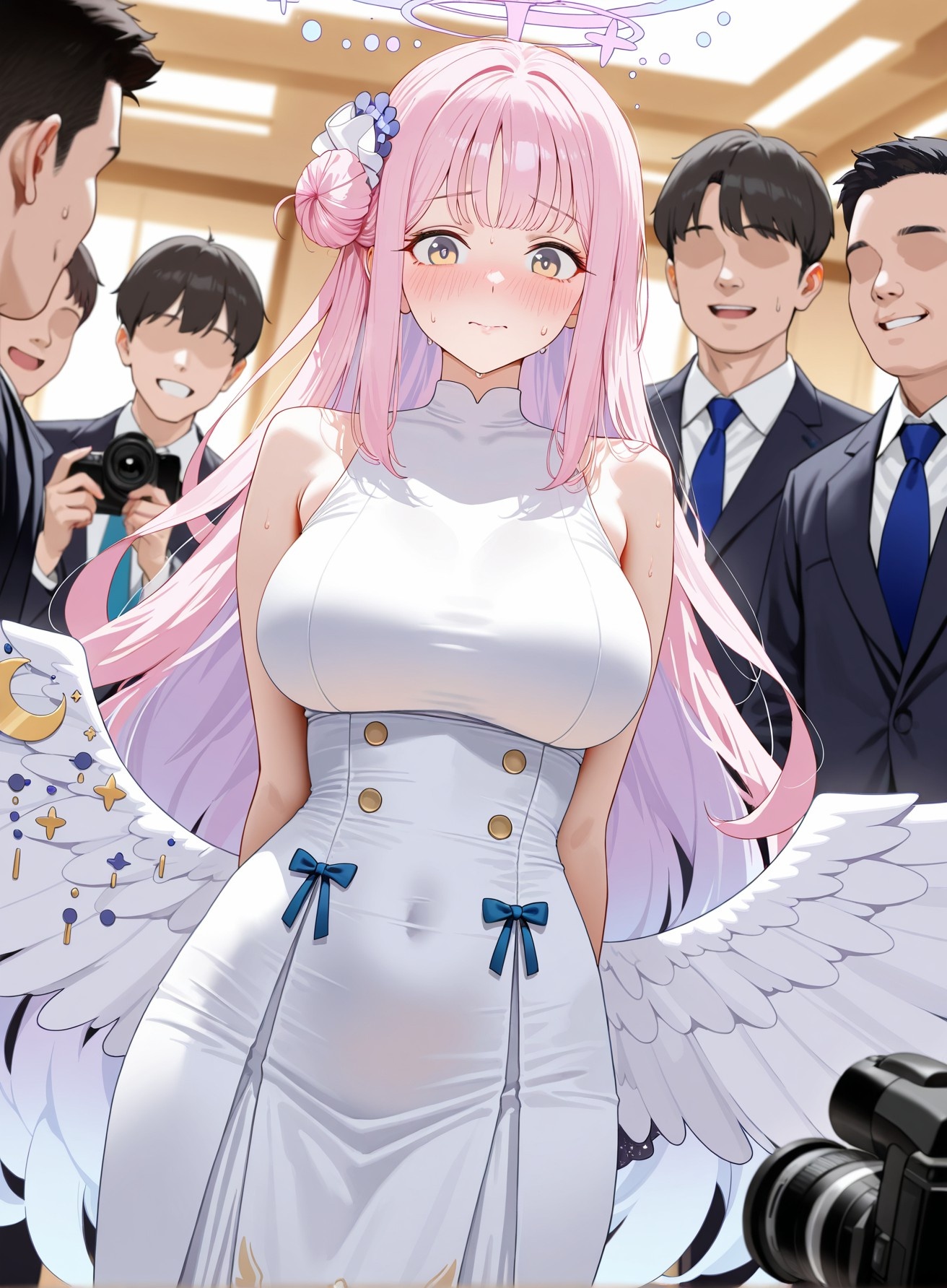 AI Generated Anime Girl - 碧蓝档案 圣园未花：泳装床拍露穴 240P