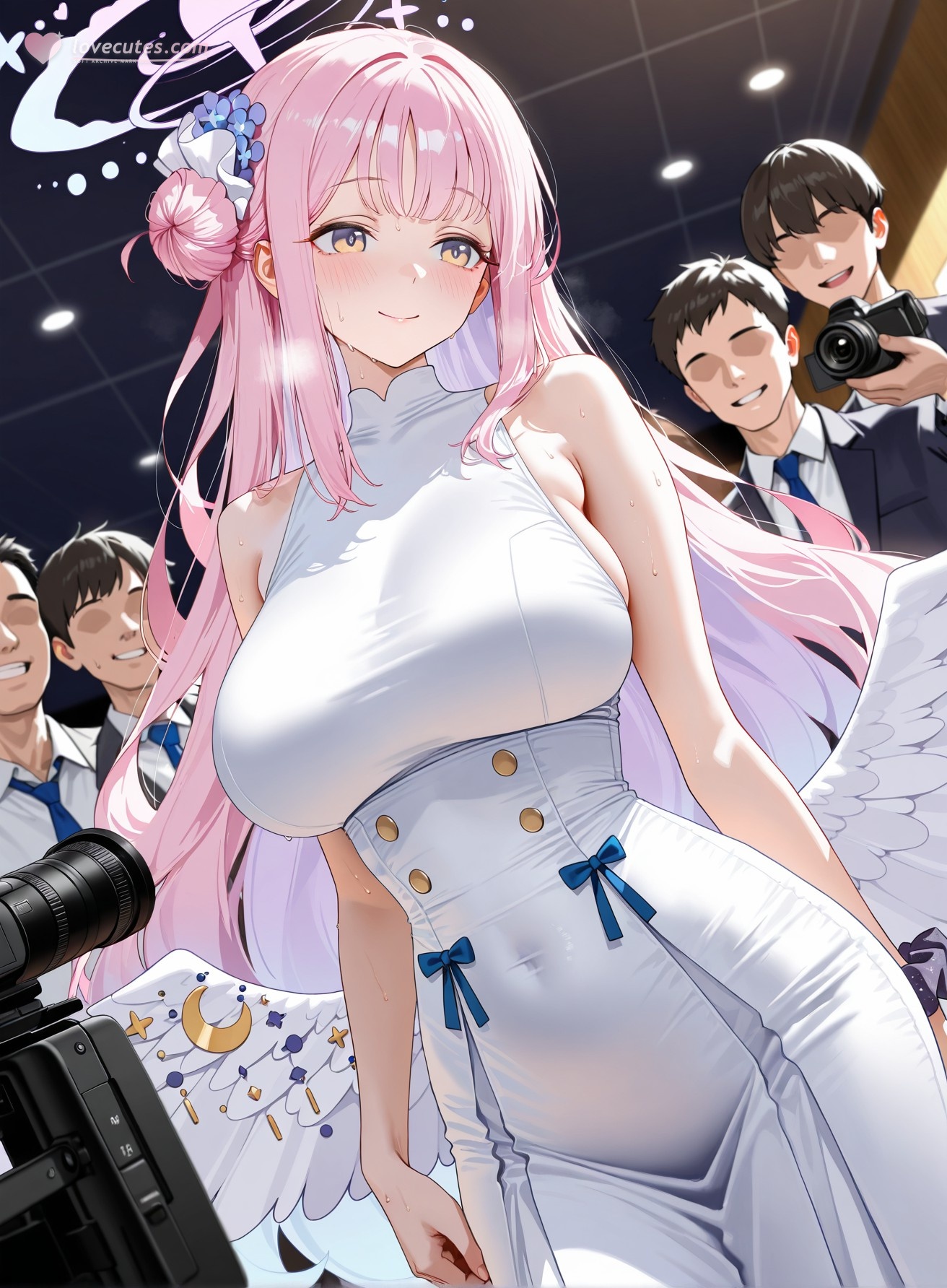 AI Generated Anime Girl - 碧蓝档案 圣园未花：泳装床拍露穴 240P