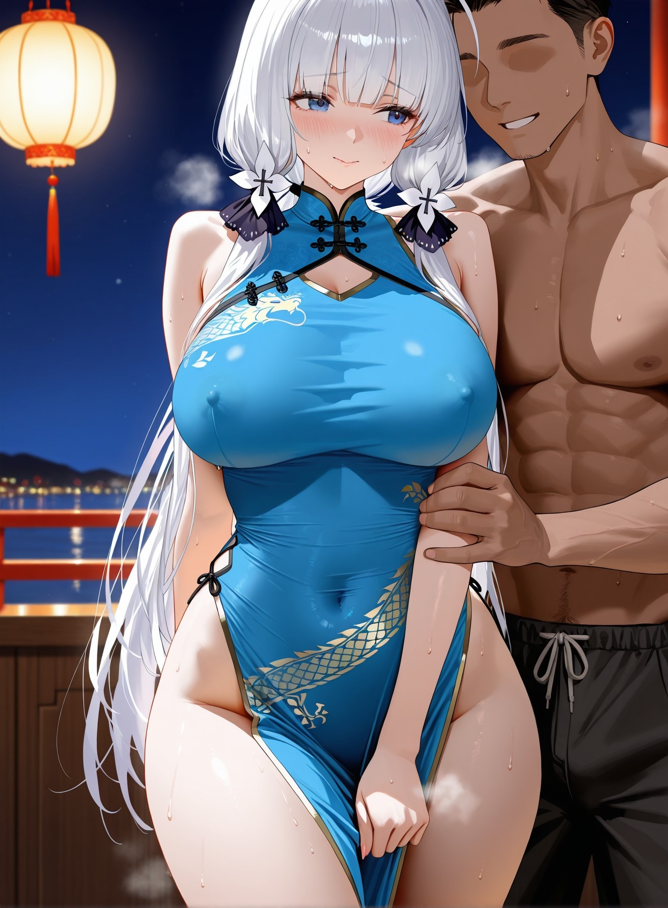 Cô Gái Anime Tạo Bởi AI - 碧蓝航线 光辉 Tập 2: Đồ Lót Ren Đen Hở Háng 136P