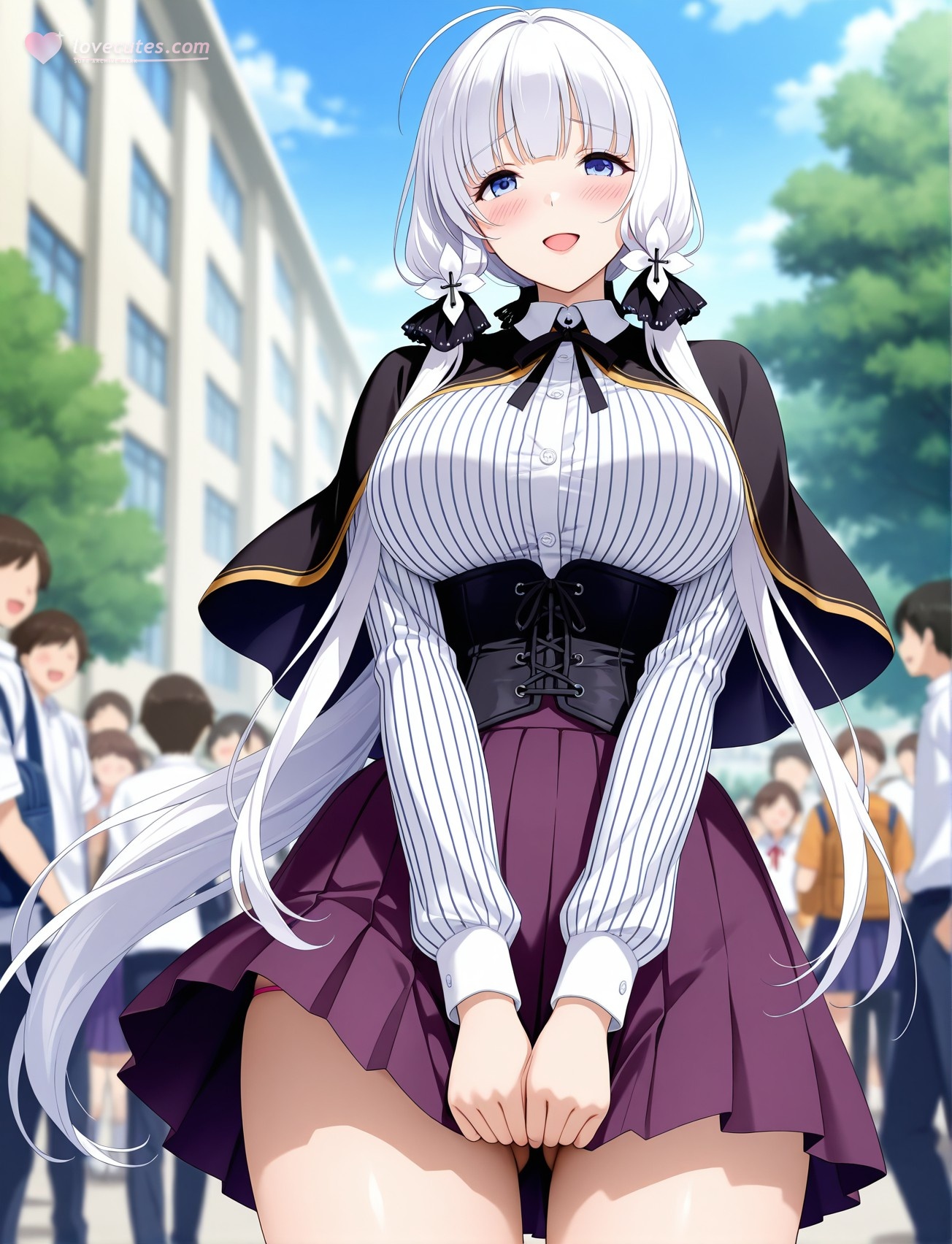 AI Generated Anime Girl - 碧蓝航线 光辉：学生装紧身衣露穴 187P