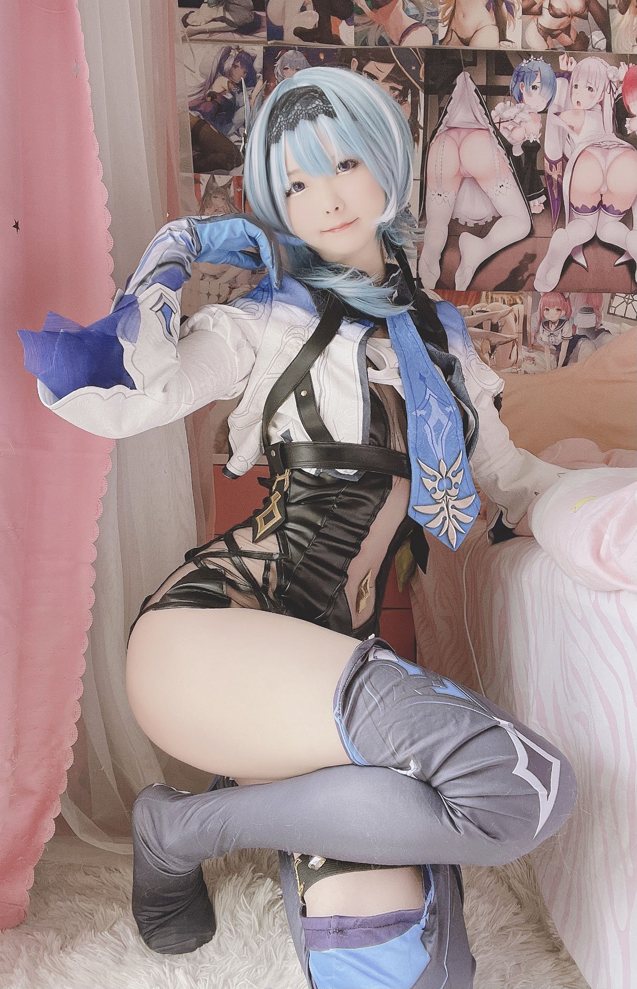 [cosplay] 习呆呆 - 原神 尤拉：连体战衣翘臀美腿大尺度还原 25P3V