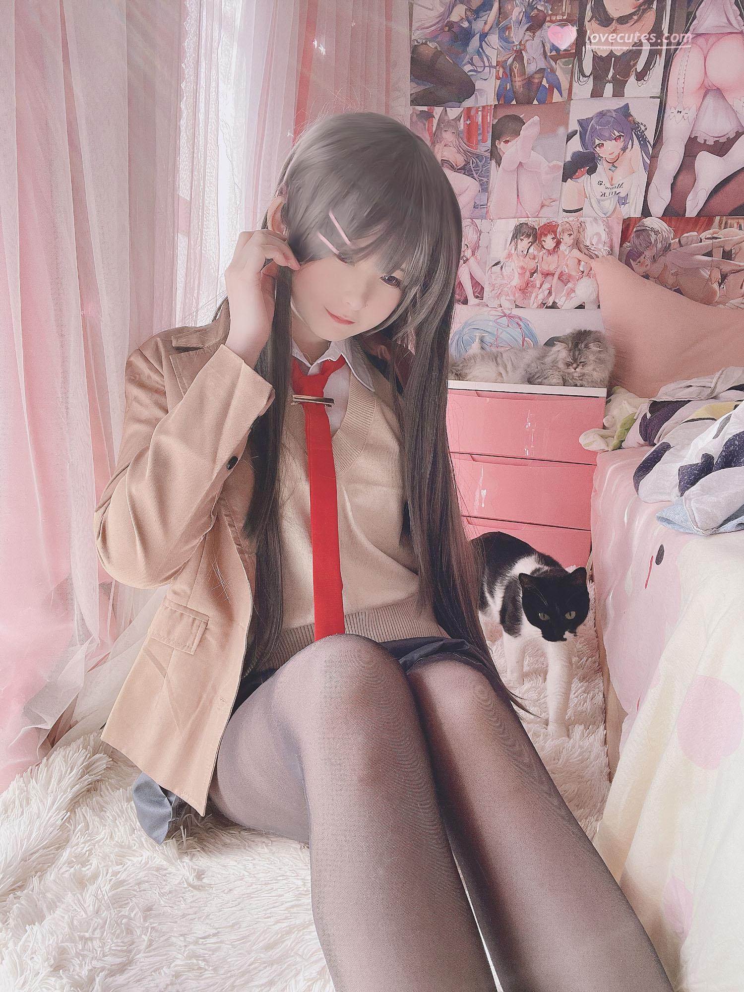 '[cosplay] H习呆呆 - Sakura Mai: Bunny Girl Đen Mỏng Hở Điểm 27P1V'